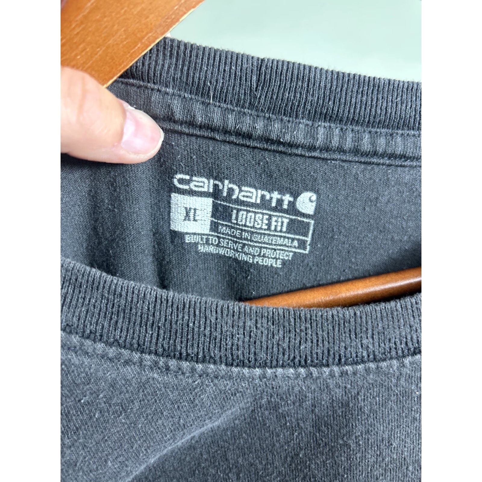 Carhartt VINTAGE Carhartt Mens XL Short Sleeve T Shirt Faded Black Oil Stains Loose Fit Size US XL / EU 56 / 4 - 7 Thumbnail