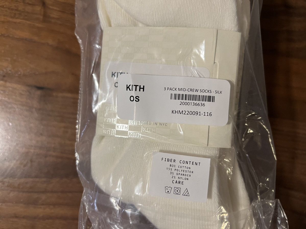Kith Kith 3-Pack Kith Mid Crew Socks in Silk Embroidered Logo Size ONE SIZE - 6 Thumbnail
