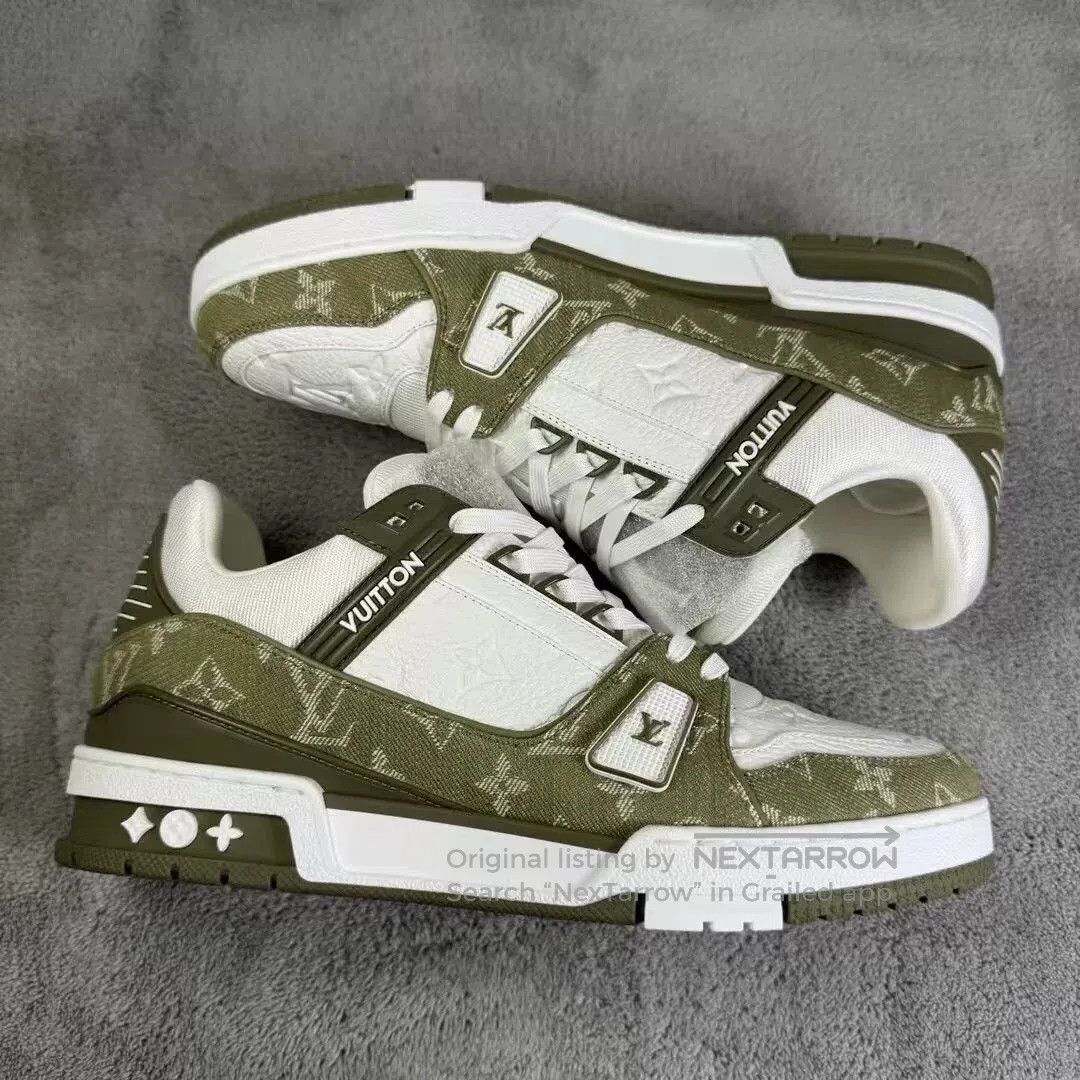 Louis Vuitton louis vuitton trainer sneakers in green. Size US 9.5 / EU 42-43 - 4 Thumbnail