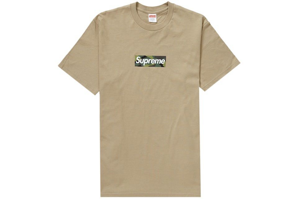 image of Supreme Fw/23 Khaki Camo Box Logo Tee Size Small, Men's