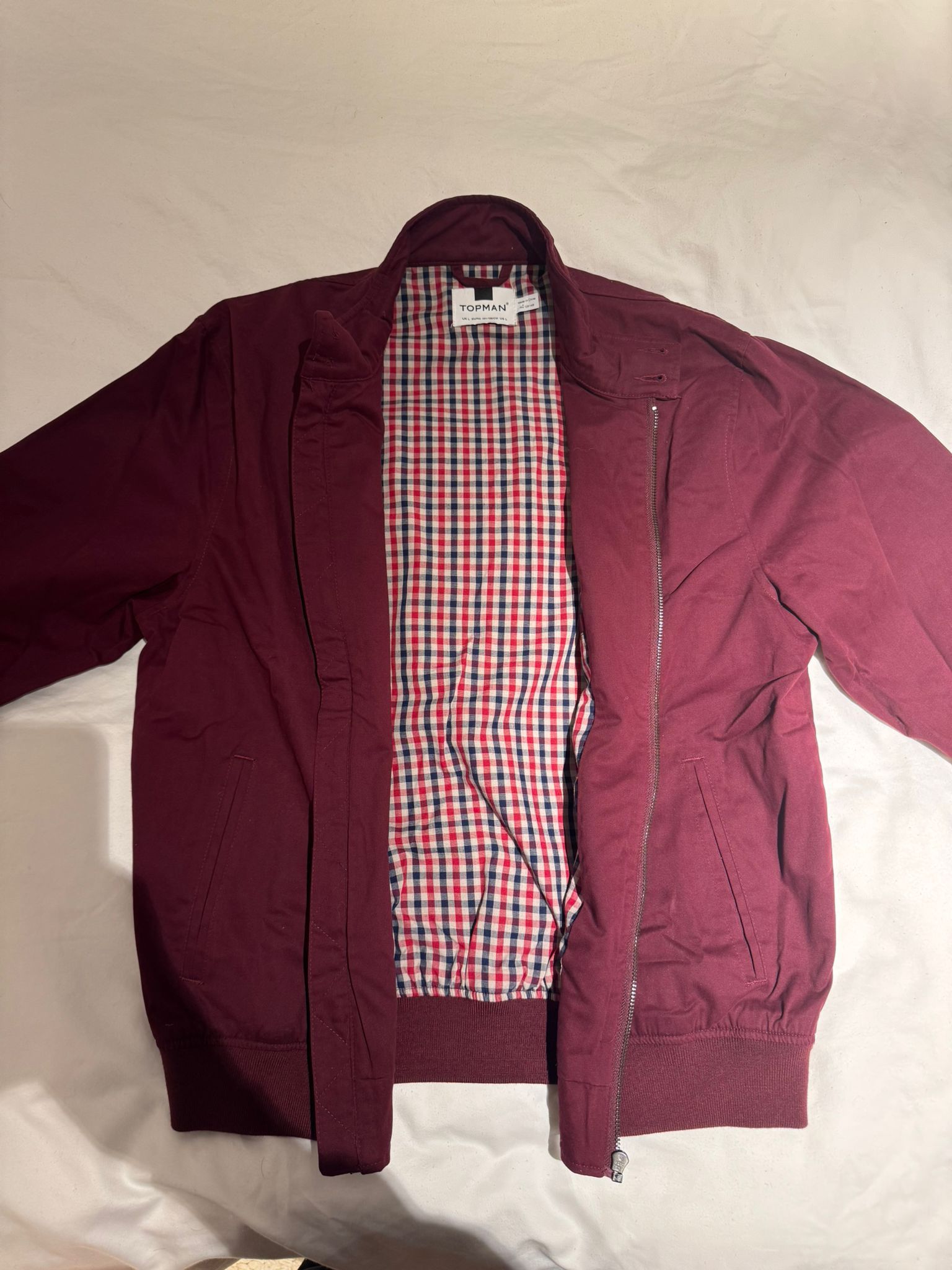 Topman Topman Maroon Bomber Jacket Size US L / EU 52-54 / 3 - 4 Thumbnail