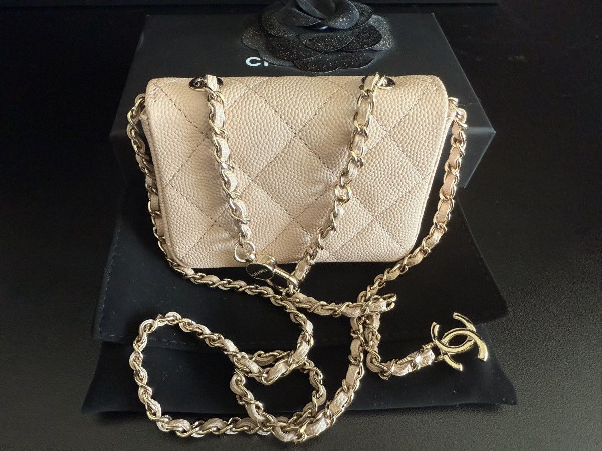 Chanel Chanel Caviar Quilted Mini Chain Belt Bag Light Beige Size ONE SIZE - 4 Thumbnail