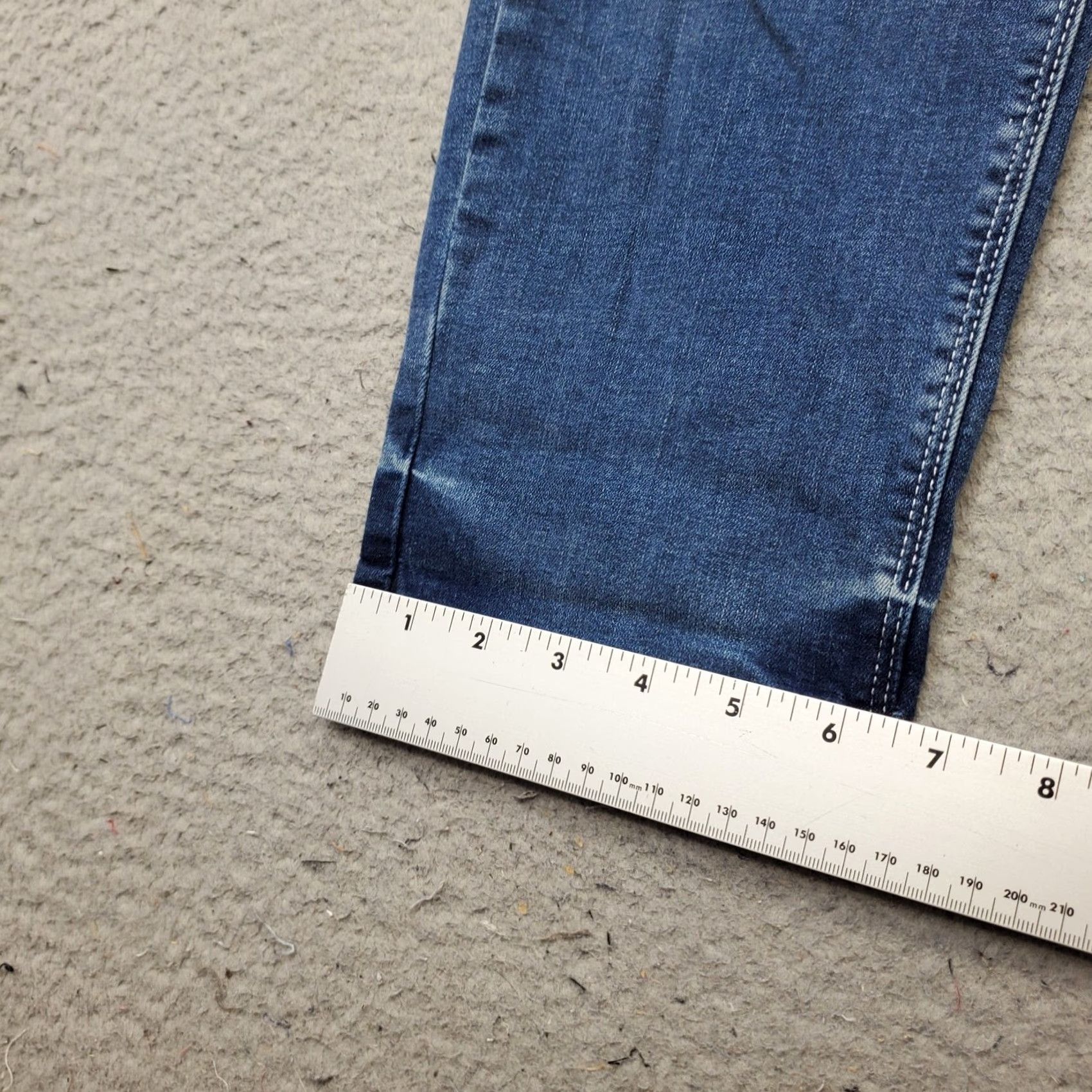 White House Black Market WHBM Jeans Womens 10 Blue Denim Whiskered High Waisted Streetwear Straight Leg Jeans Size 32" / US 10 / IT 46 - 5 Thumbnail
