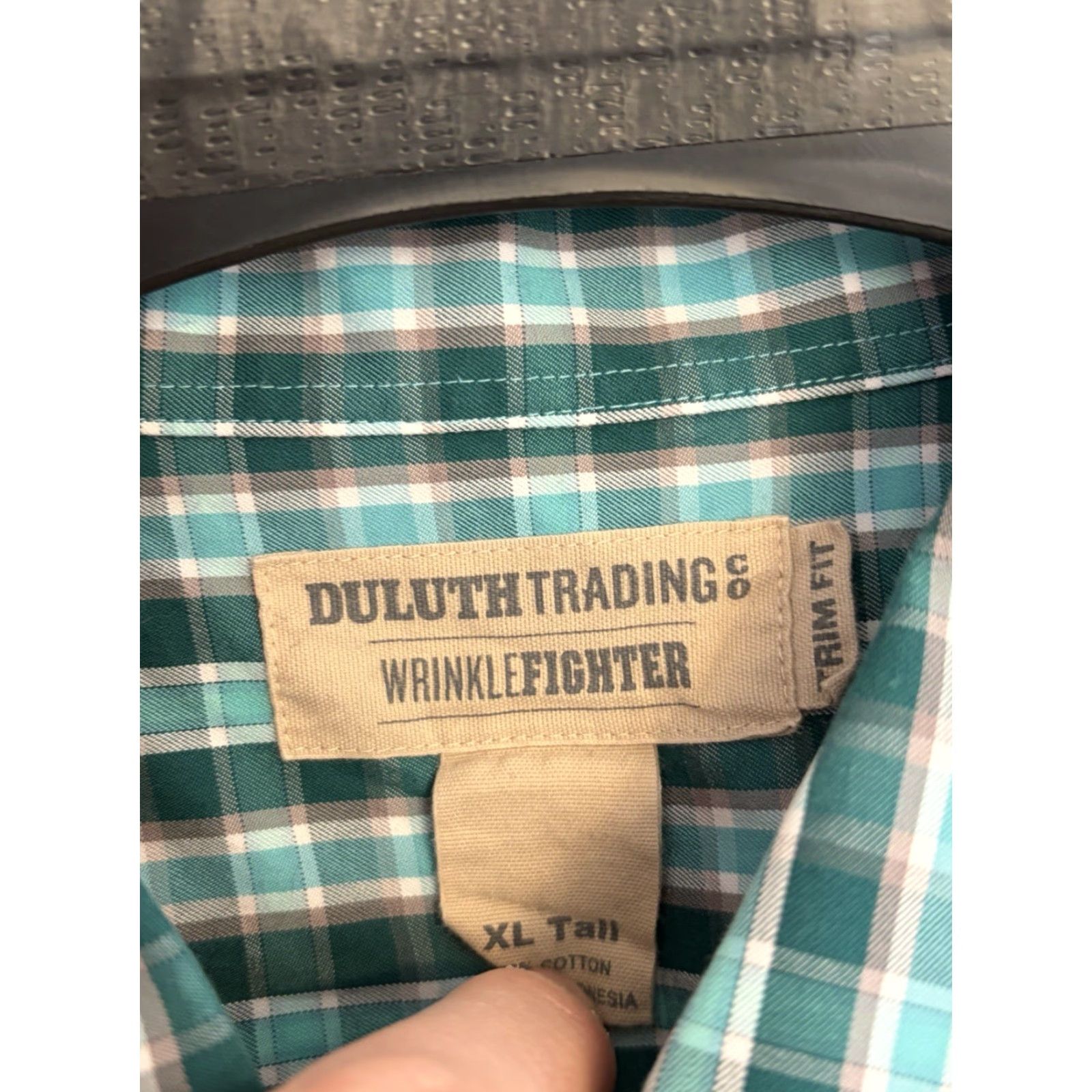 Vintage Duluth Wrinkle Fighter Trim Fit Blue Plaid Long Sleeve Shirt XL Tall Mens Button-Up Shirt Size US XL / EU 56 / 4 - 4 Thumbnail