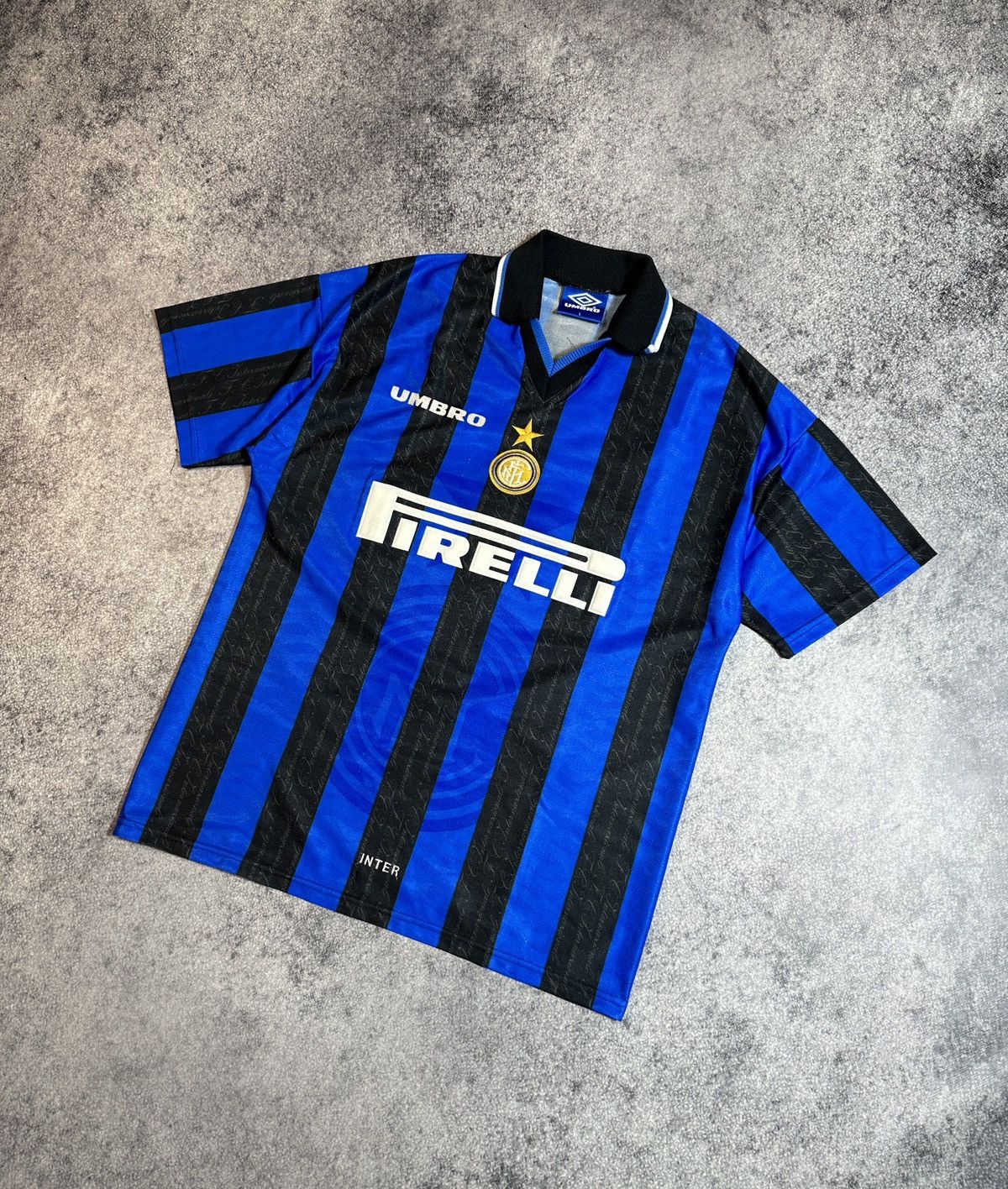 Umbro Vintage Inter Umbro 10 Ronaldo Soccer Jersey 97/98 Very Rare Size US XL / EU 56 / 4 - 3 Thumbnail