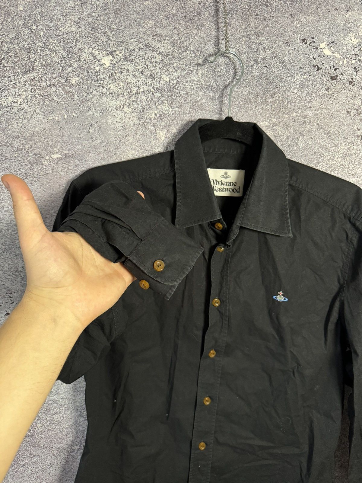 Vivienne Westwood Vivienne Westwood Orb Embroidered Logo Black Shirt Button Up Size US M / EU 48-50 / 2 - 12 Thumbnail