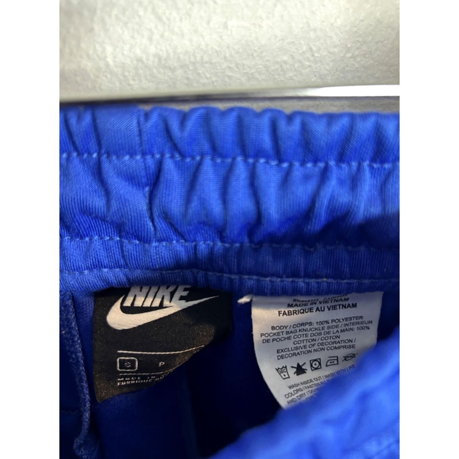 Nike Nike Pants Track Mens Small Blue Yellow Stripe Logo Pockets Adjustable Drawstring 100% Polyester Size US 29 - 3 Thumbnail