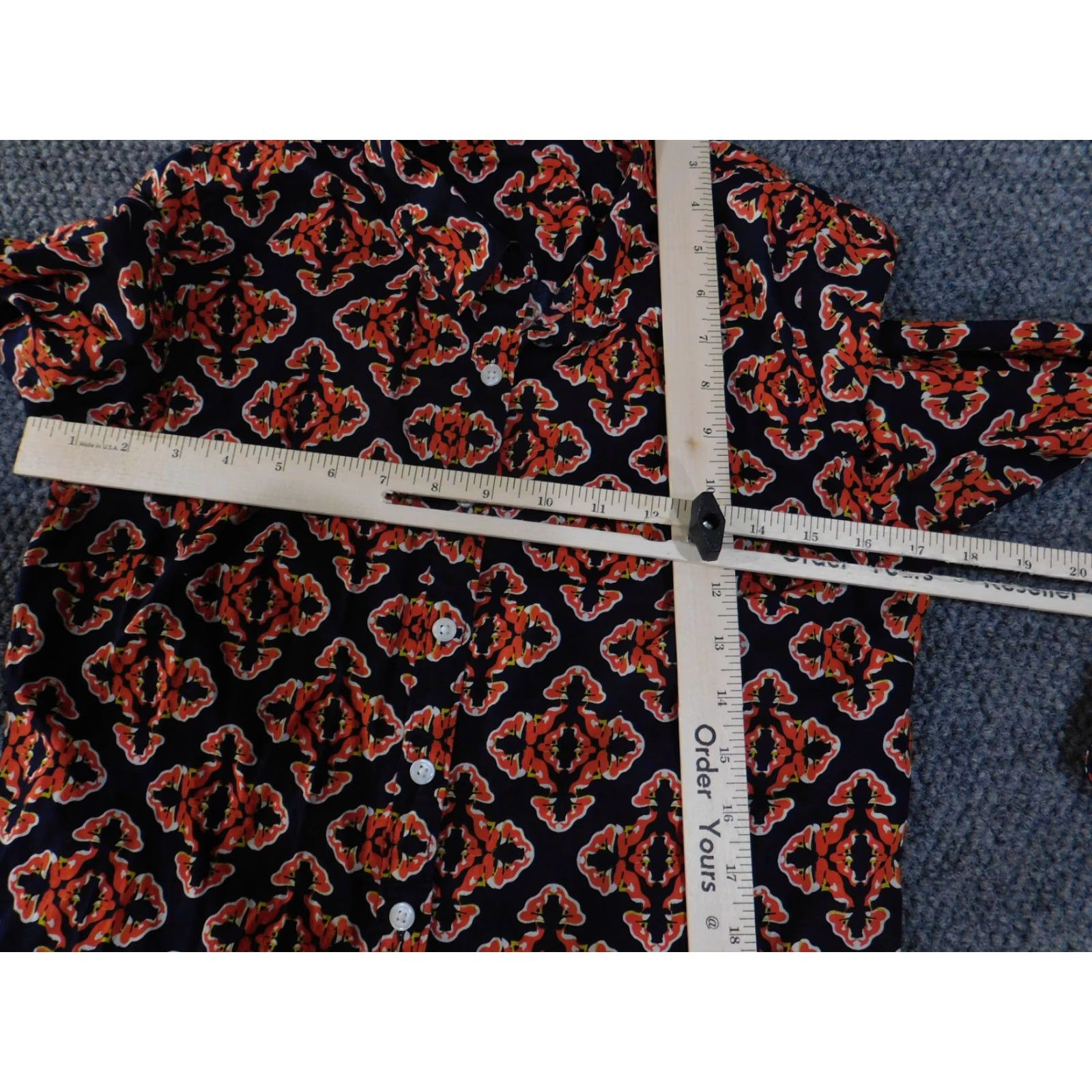 Vintage Crown & Ivy Shirt Womens Small Navy Floral Button Up Long Sleeve Cotton Size S / US 4 / IT 40 - 6 Thumbnail