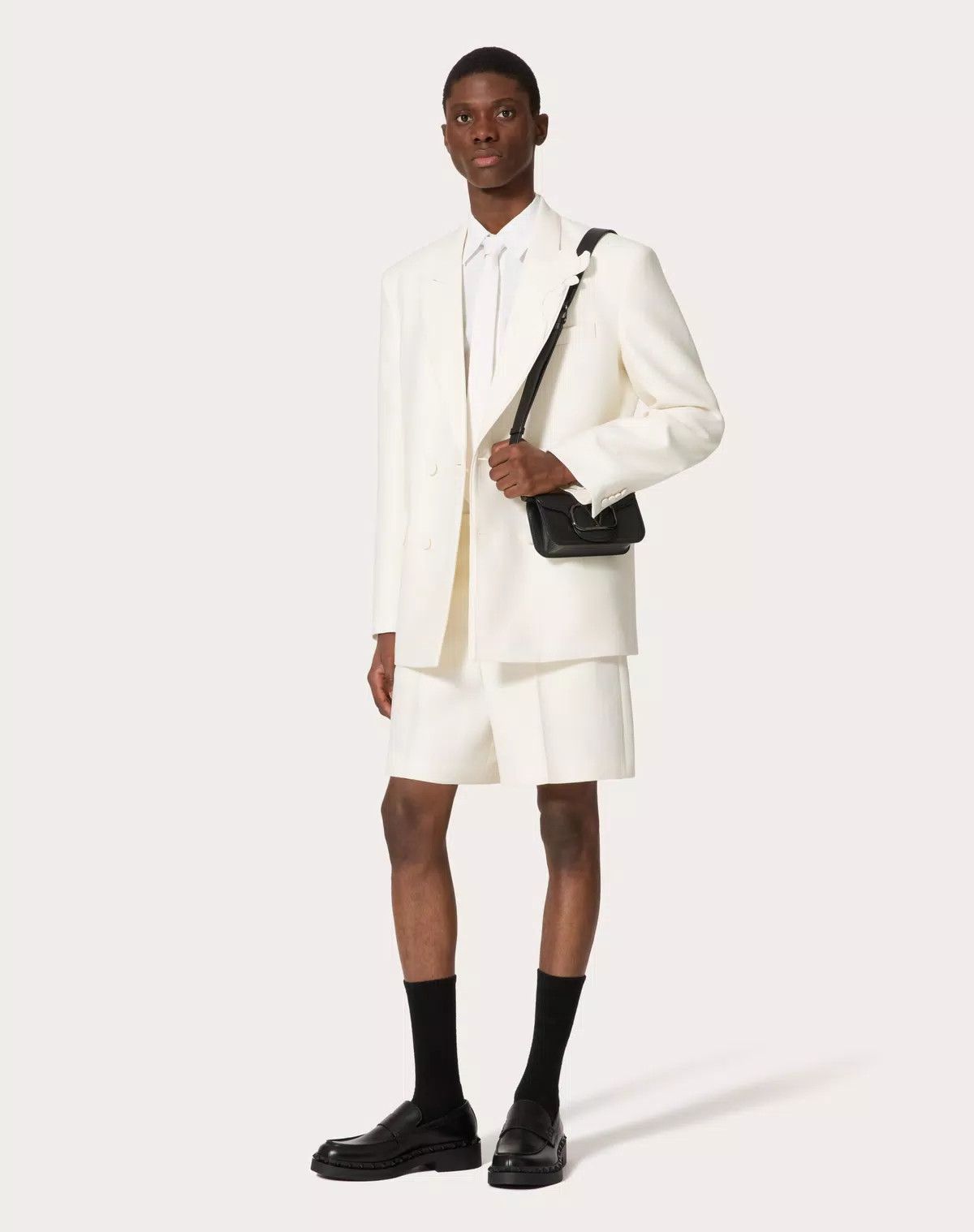 Valentino oc11z0725 Double Breasted Woold And Silk Jacket in White Size US M / EU 48-50 / 2 - 3 Thumbnail