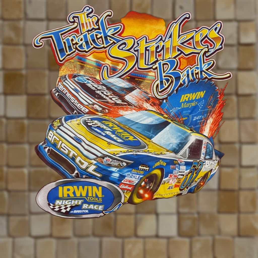 Anvil VINTAGE Anvil Bristol Motor Speedway NASCAR Irwin Racing T-Shirt Adult Large Red Short Sleeve Retro 90s Mens Size US L / EU 52-54 / 3 - 1 Thumbnail