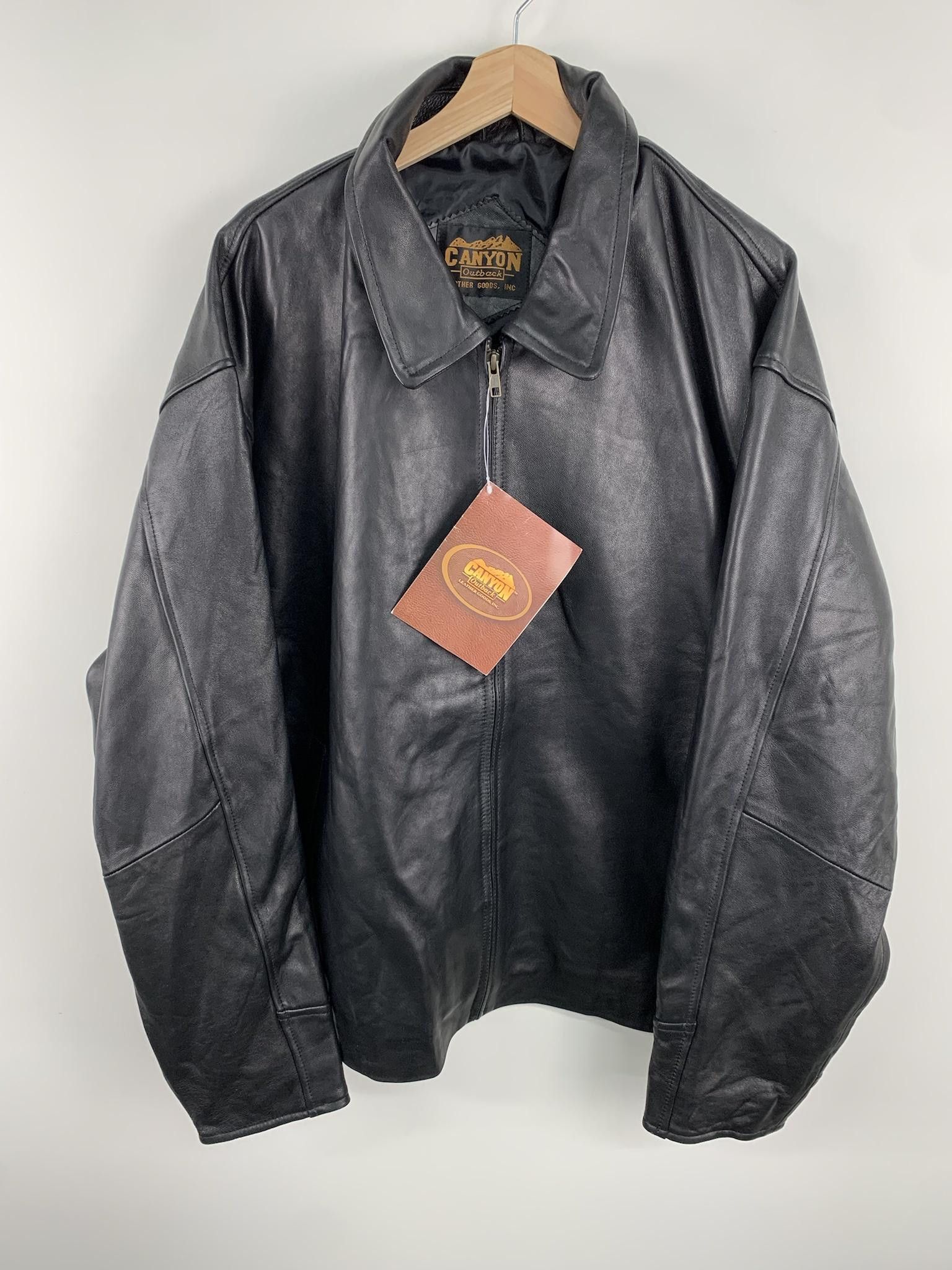 Men’s shops leather bomber jacket from Canyon Outback- brown size 2XL. New!!