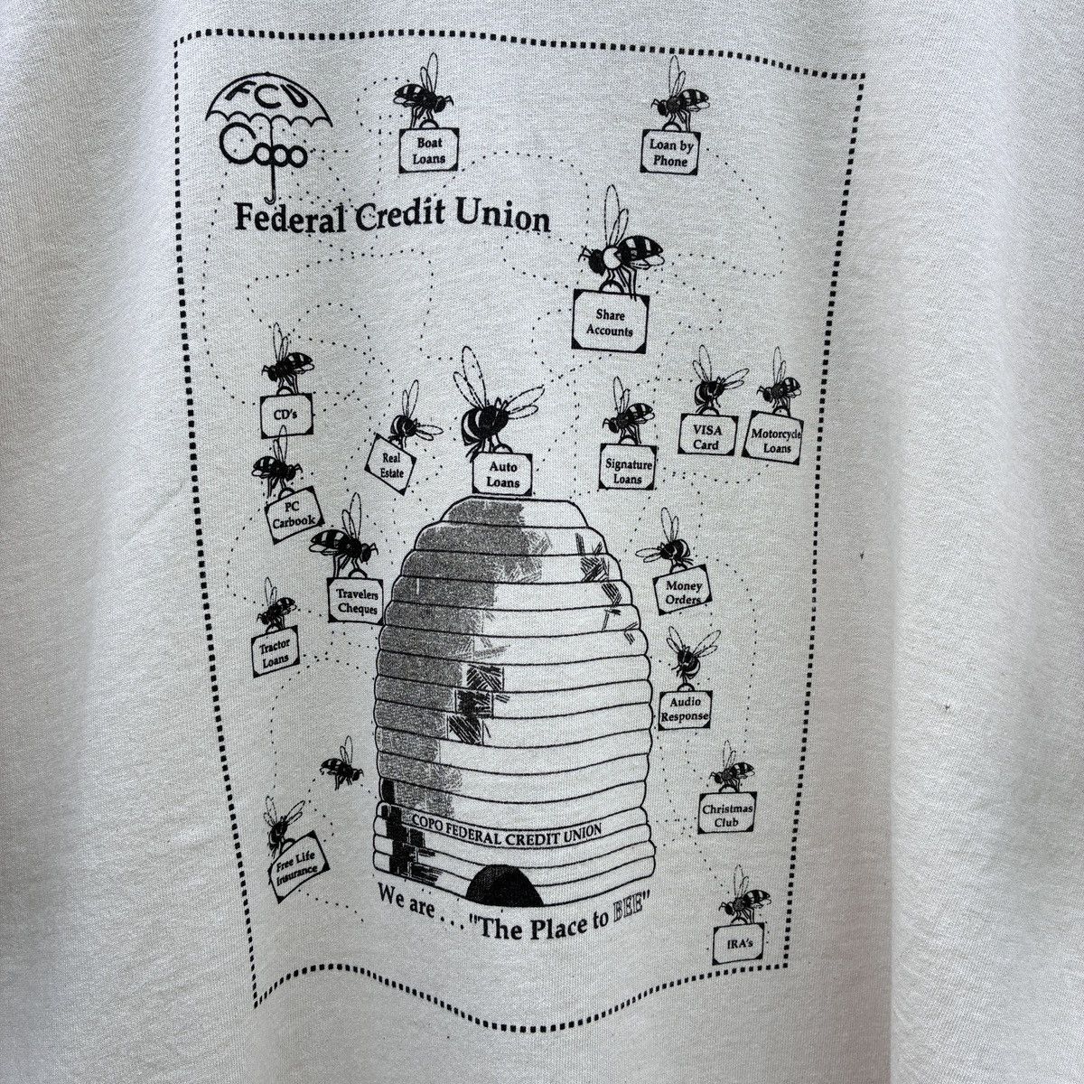 Vintage Vintage 1990s Federal Credit Union Bee Promo Shirt XL Size US XL / EU 56 / 4 - 4 Thumbnail