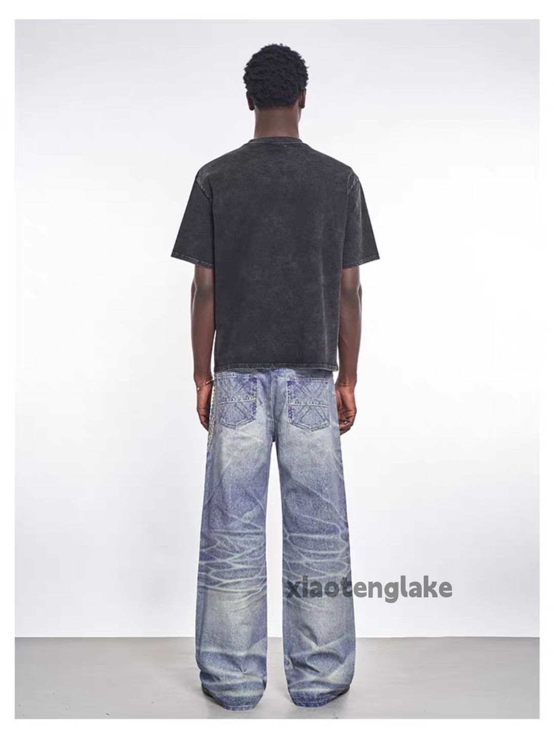 Vintage Custom washed faded loose baggy skate hiphop jeans Size US 32 / EU 48 - 3 Thumbnail