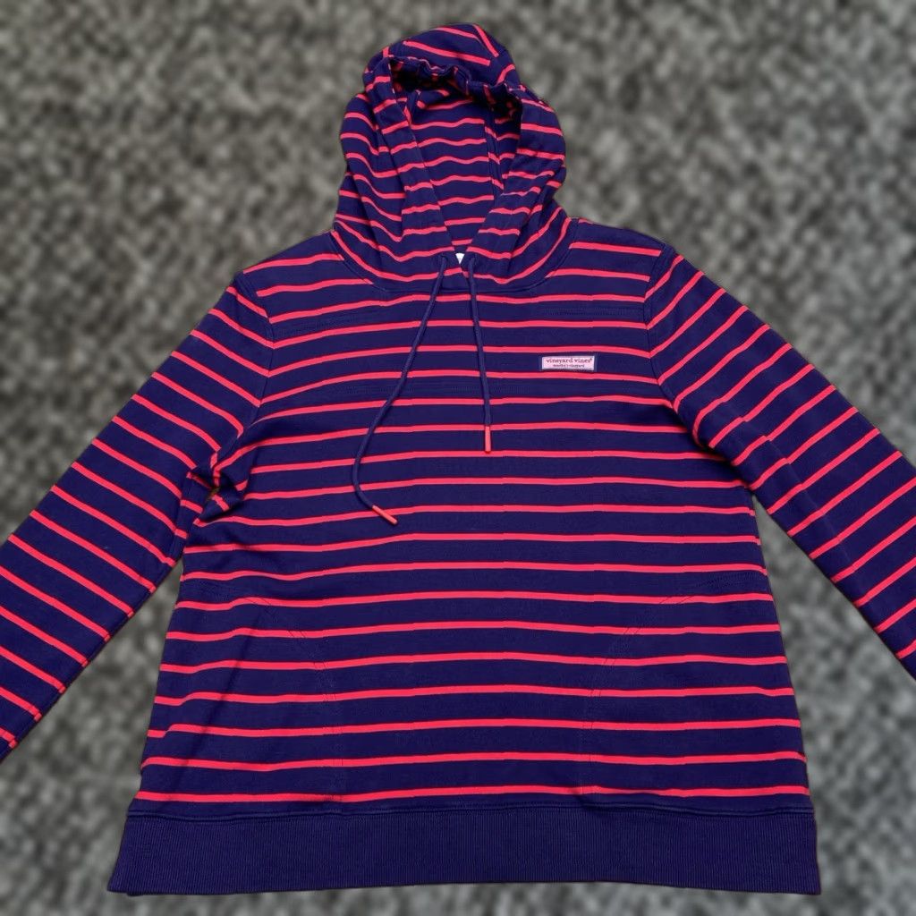 Vineyard Vines Vineyard Vines Hoodie Womens Small Navy Red Striped Stretch Sweater Size S / US 4 / IT 40 - 1 Thumbnail