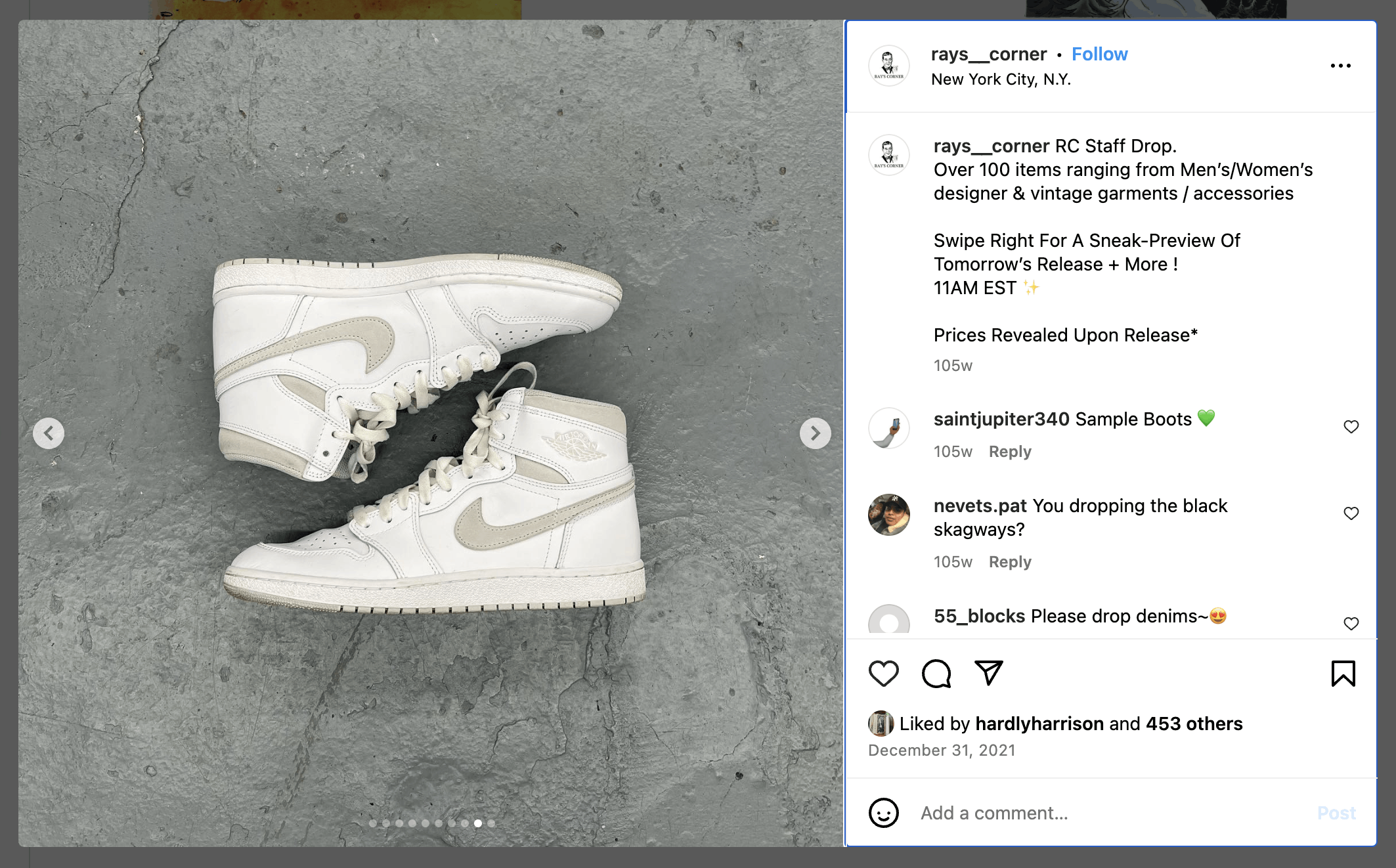 Jordan Brand Air Jordan 1 Retro High ‘85 OG ‘Neutral Grey’ Size US 10.5 / EU 43-44 - 22 Thumbnail