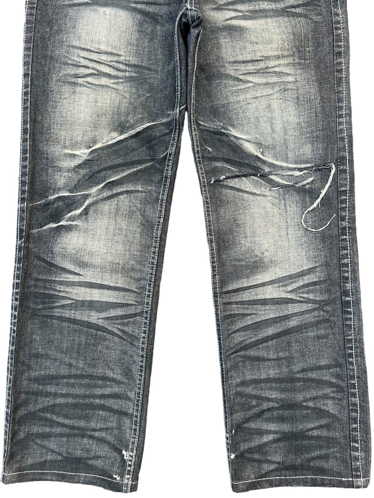 Vintage Japanese Brand Lowbox Distressed Charcoal Faded Jean