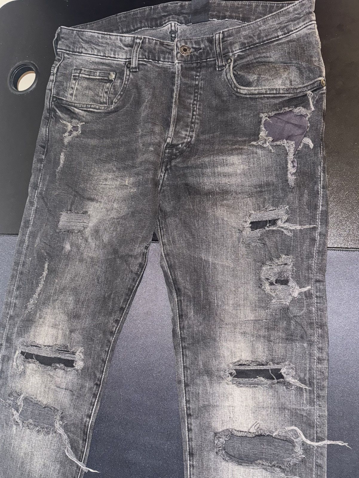 Other Men Black Ripped Skinny Jeans Size US 32 / EU 48 - 3 Thumbnail