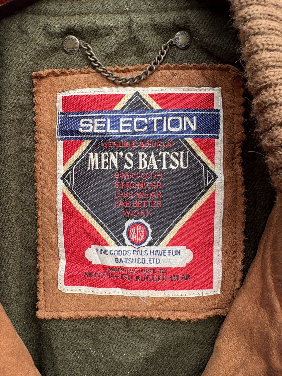 Japanese Brand Vintage Men’s Ba-Tsu Brown Quilted Leather Bomber Jacket Size US M / EU 48-50 / 2 - 4 Thumbnail