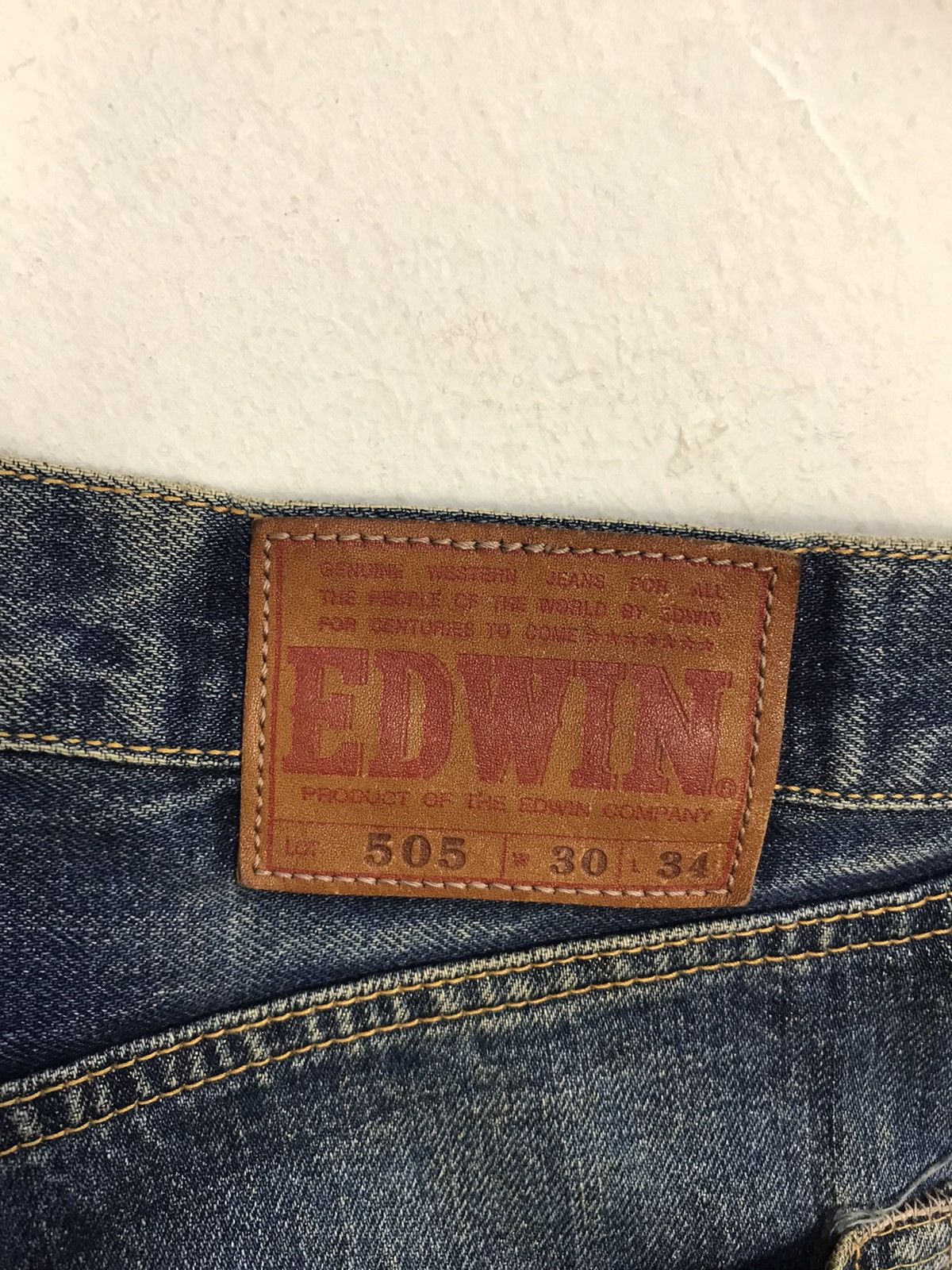 Edwin × Vintage Vintage Edwin 505 Selvedge Distressed Denim Jeans Size US 30 / EU 46 - 15 Thumbnail