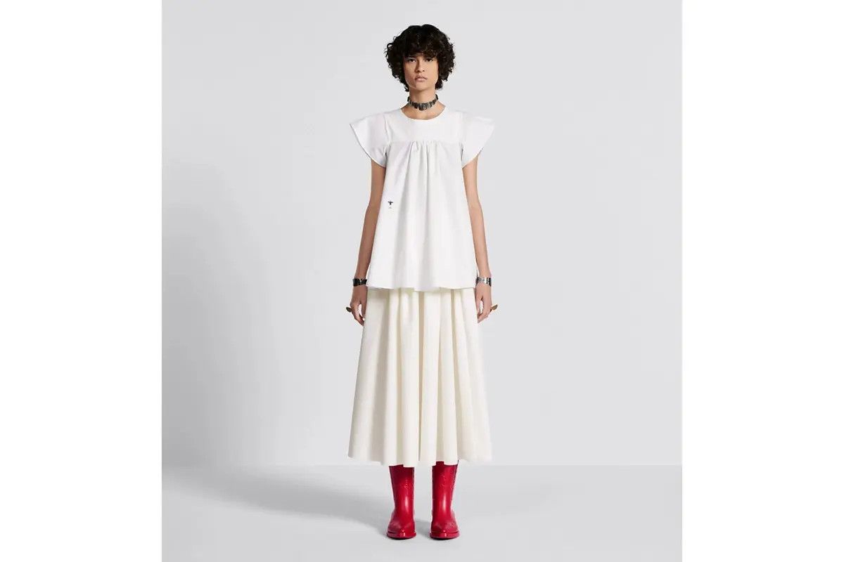Dior o1w1db10225 Flared Mid-Length Skirt in Ecru Size 28" / US 6 / IT 42 - 4 Thumbnail