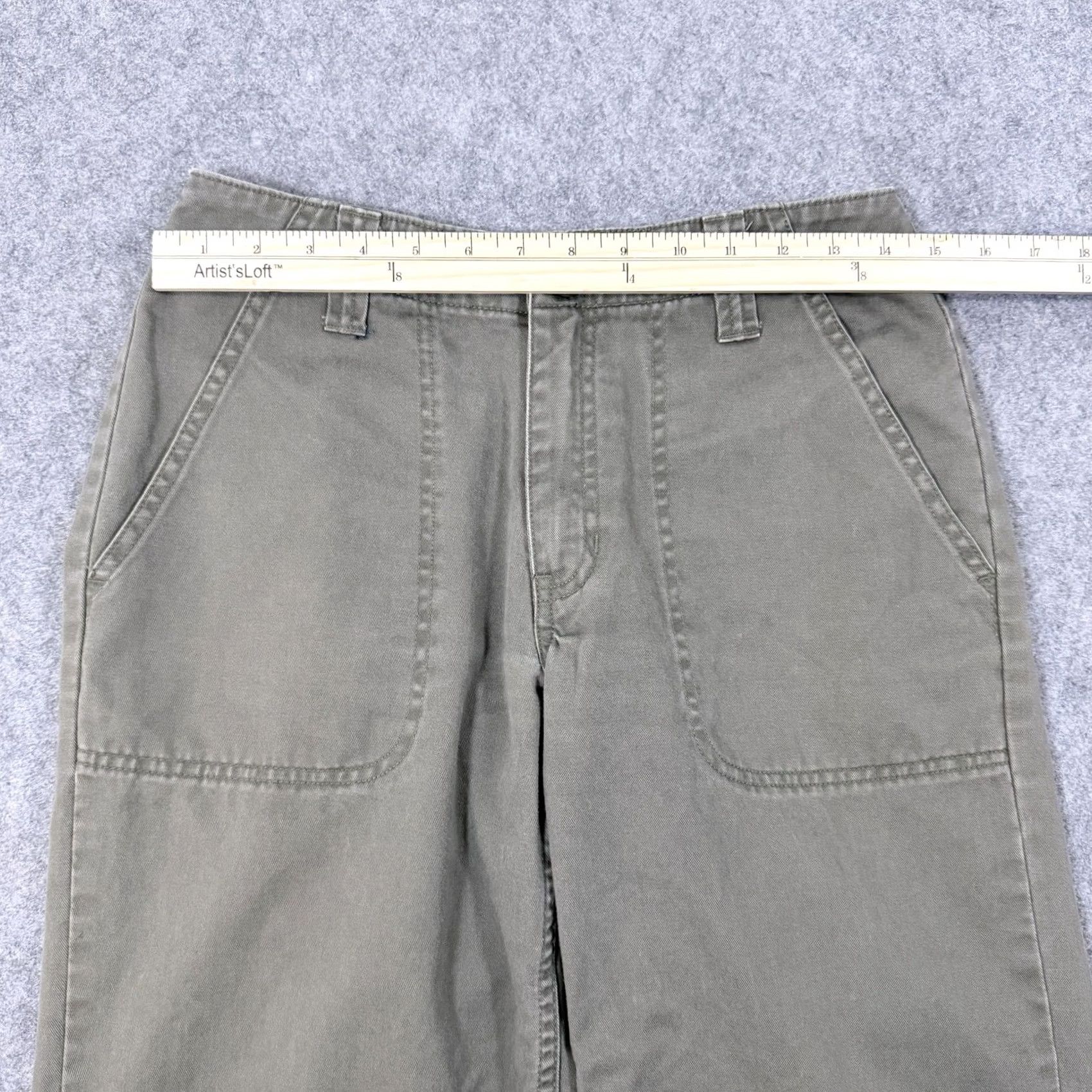 Old Navy Old Navy Casual Outdoor Pull-On Pants Women's Regular 4 Green Cotton Twill Pockets Relaxed Straight Khakis Modern 80s 90s USA Mens Girls Size 27" / US 4 / IT 40 - 7 Thumbnail