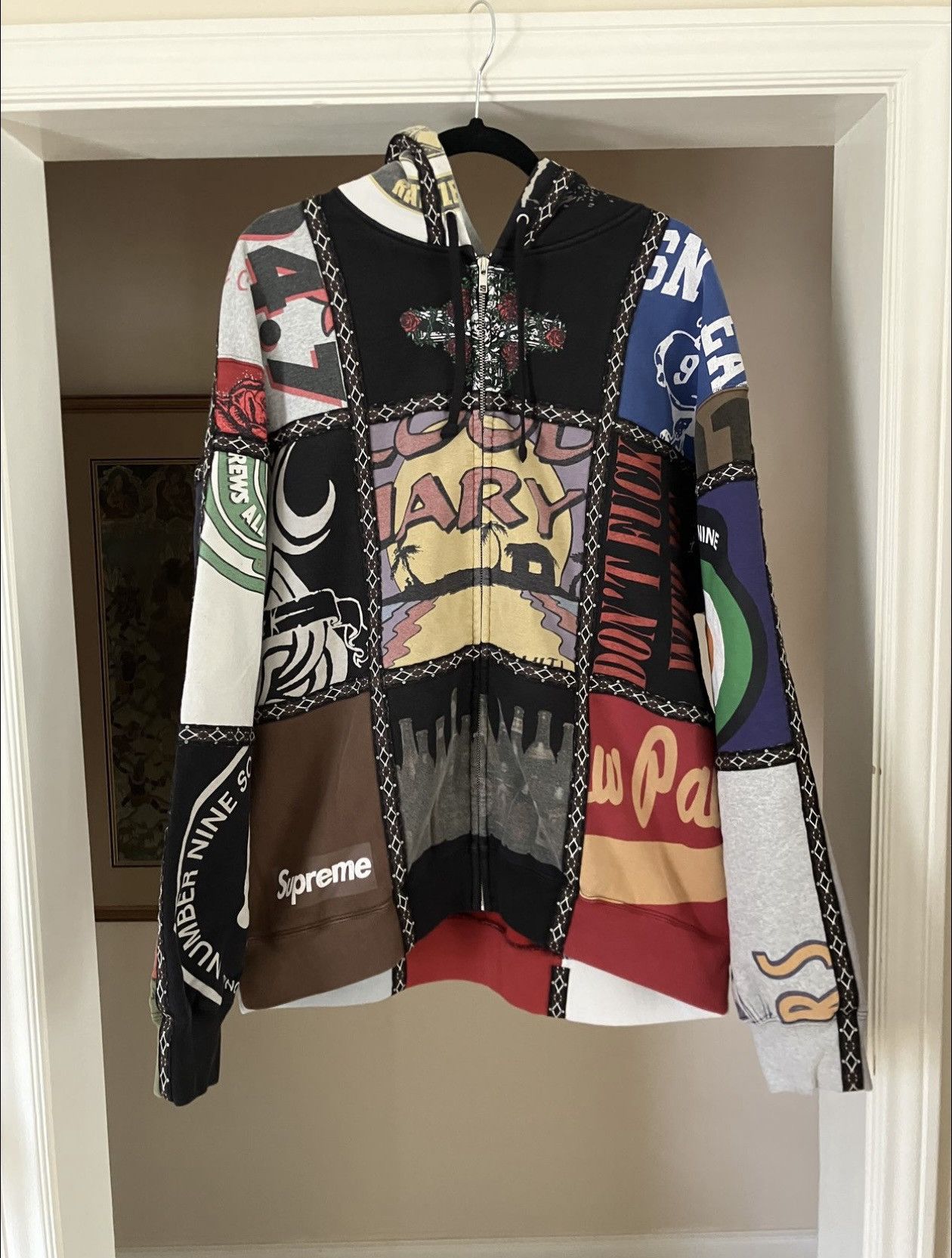 Number (N)ine × Supreme Supreme Number (N)ine Patchwork Zip Up