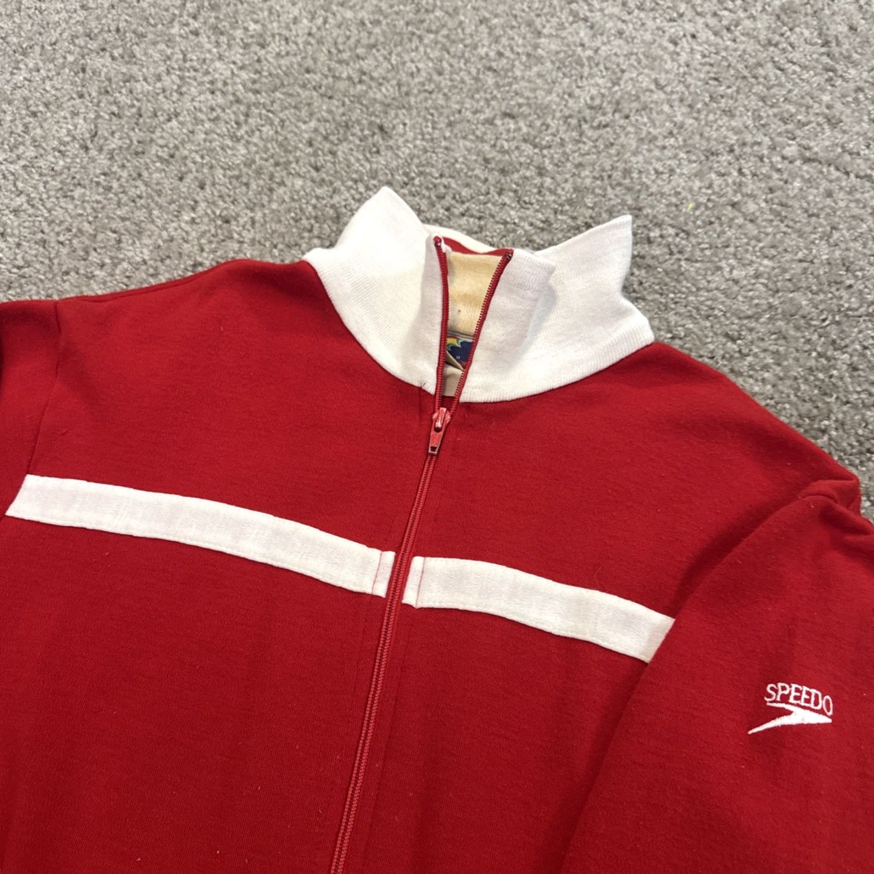 Speedo VINTAGE Speedo Tracksuit 2 Piece Unisex Adults L Red 70s Sweatsuit Jacket Pants Zip Japan Size L / US 10 / IT 46 - 6 Thumbnail