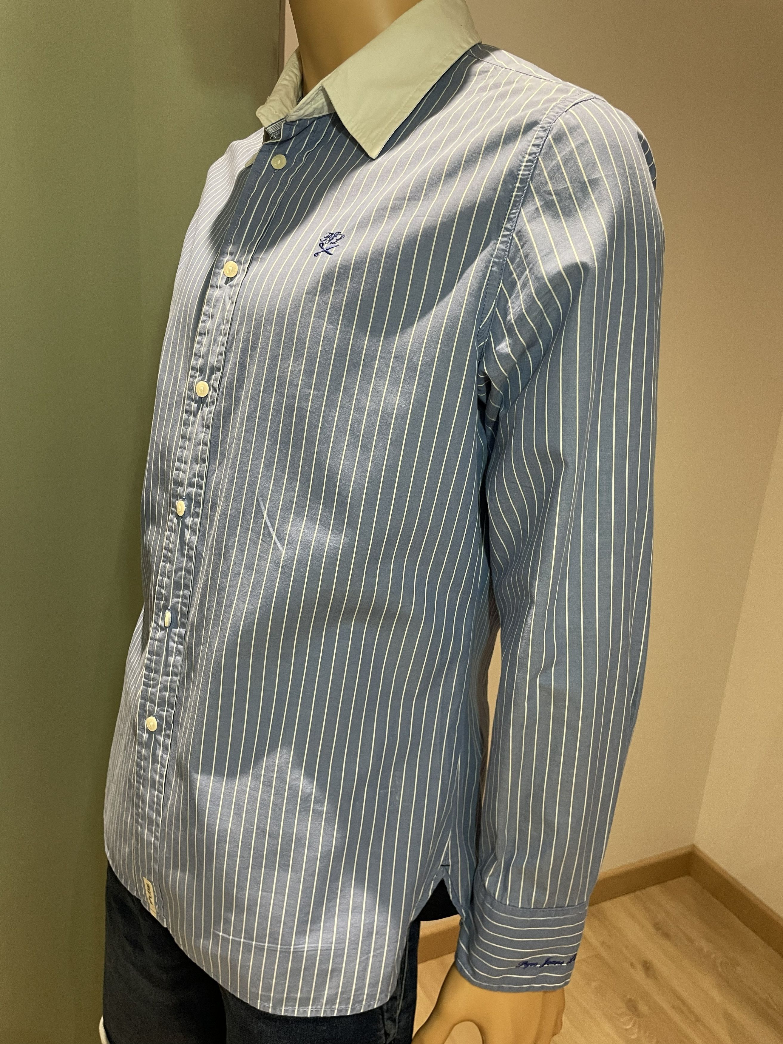 Pepe Jeans Pepe Jeans Slim Fit Striped Shirt - Blue/White - L Size US L / EU 52-54 / 3 - 5 Thumbnail