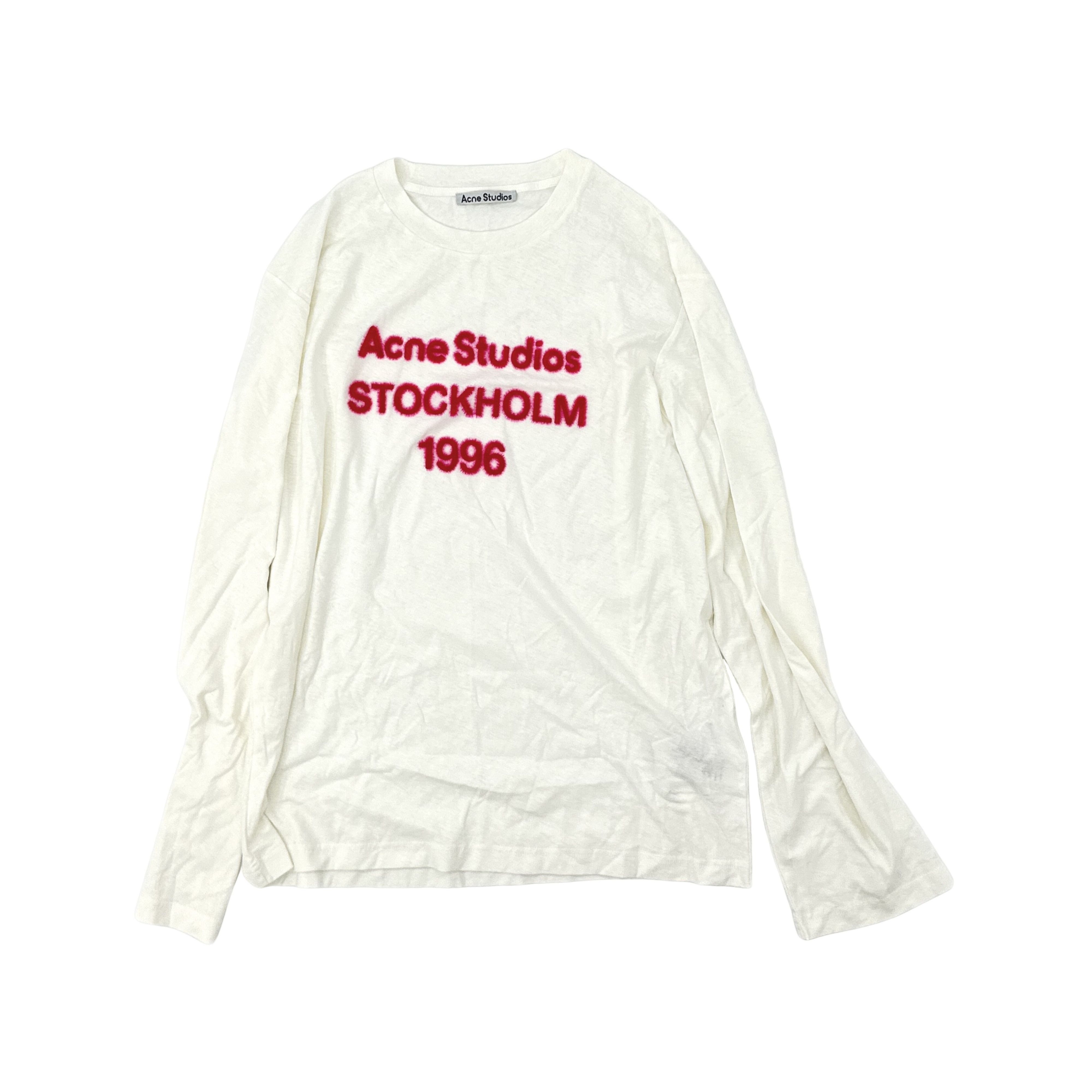 Acne Studios Acne Studios - White Relaxed Fit Stockholm Logo Long