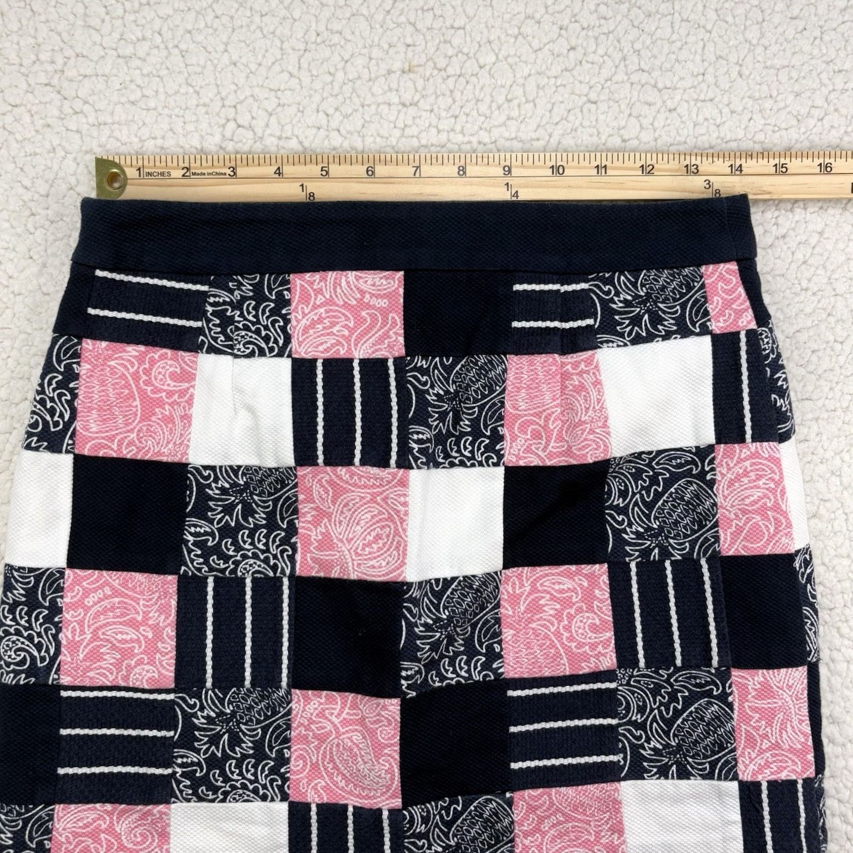 Vineyard Vines Vineyard Vines Skirt Womens 0 Mini Short Pink Navy White Paisley Stripe Multicolor Pattern Size 25" / US 0 / IT 36 - 5 Thumbnail