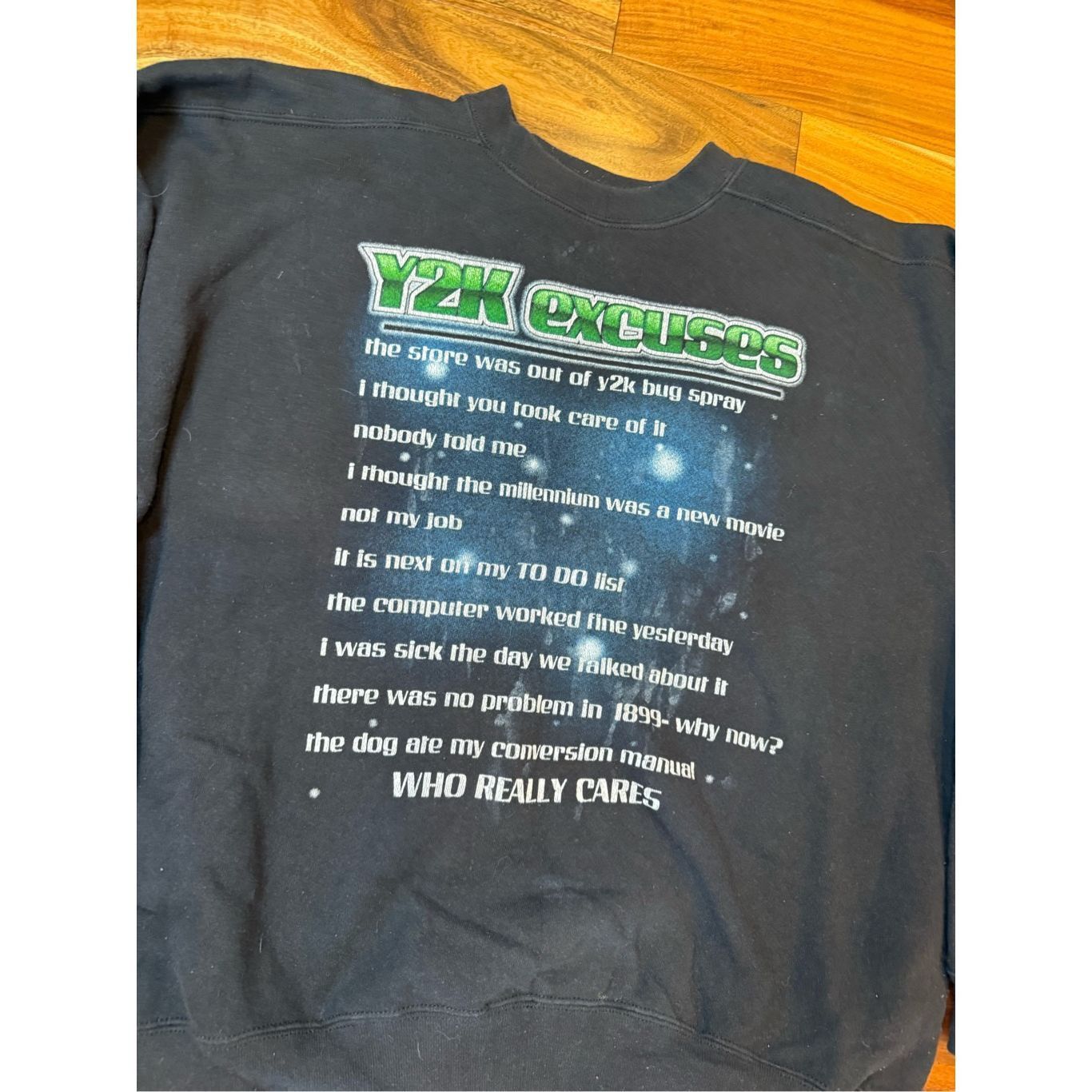 Vintage Size XL - Vintage Sweatshirt Black 90's Y2k Funny Script Swe Size US XL / EU 56 / 4 - 3 Thumbnail