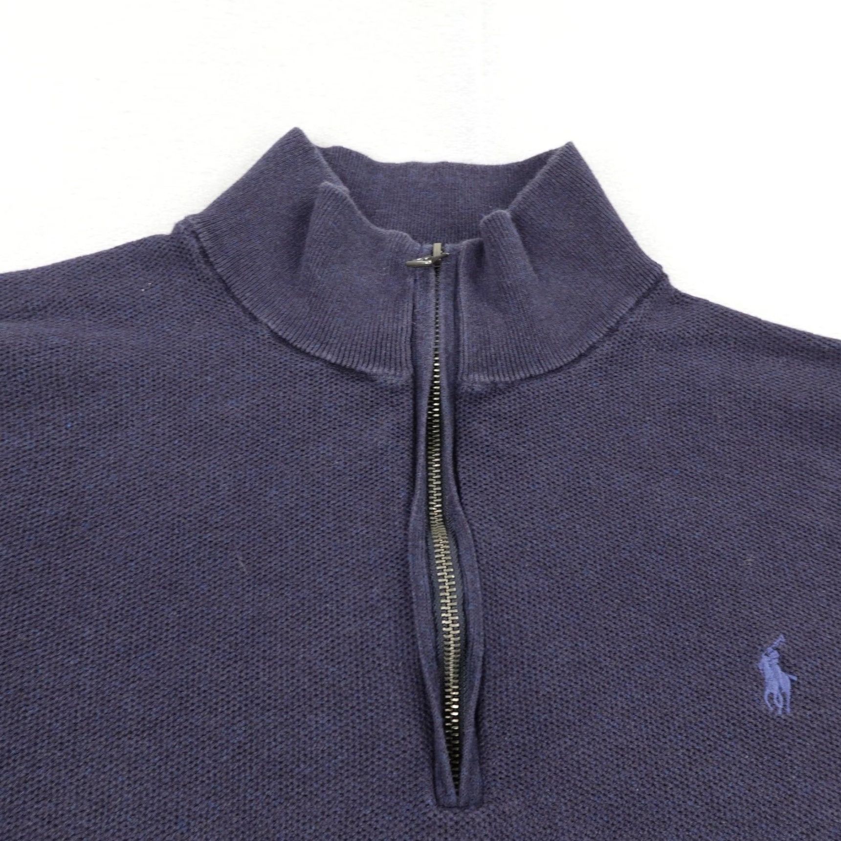 Polo Ralph Lauren Polo Ralph Lauren Sweater 2XL Blue 1/4 Zip Pullover Pony Logo Mock Neck Mens Size US XXL / EU 58 / 5 - 2 Thumbnail