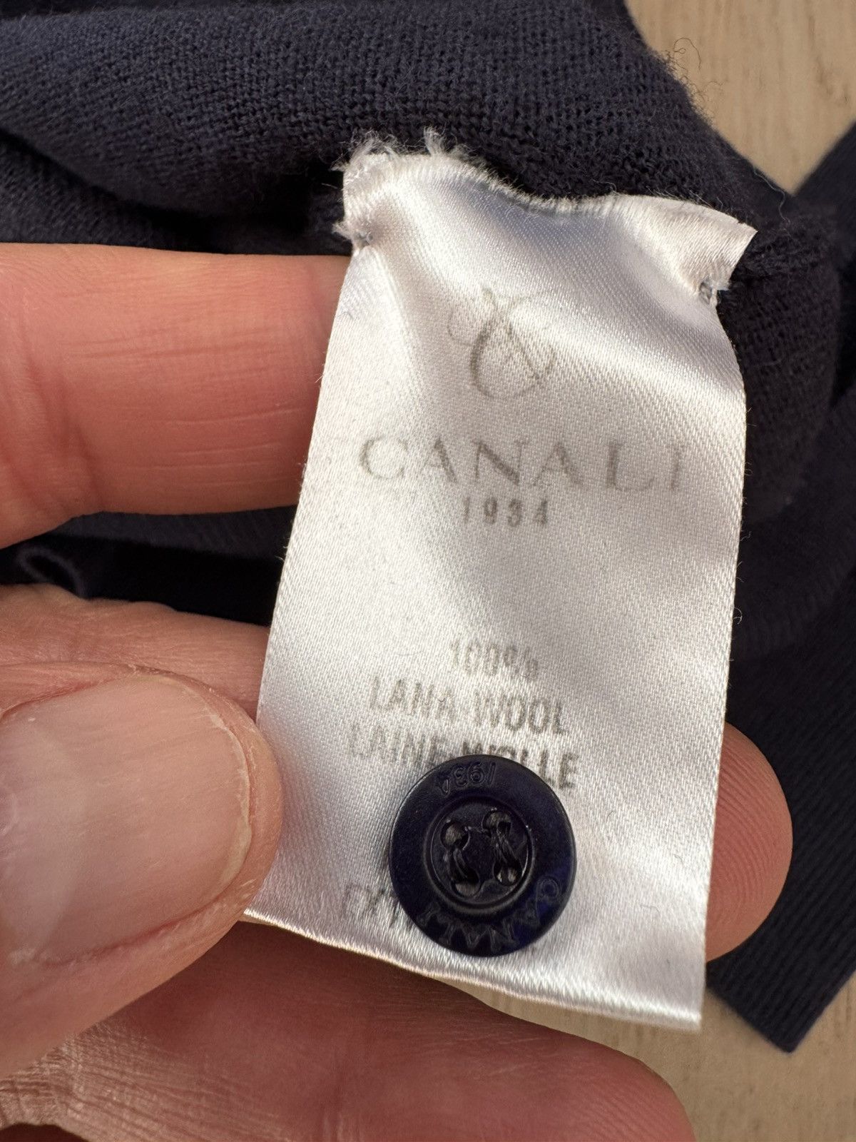 Canali CANALI wool knit polo SEE TAPE MEASUREMENTS IN PHOTOS Size US L / EU 52-54 / 3 - 10 Thumbnail