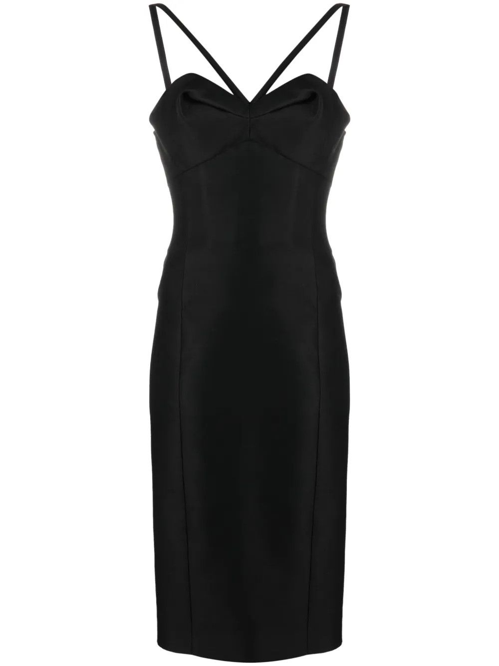 Versace o1y0226 Midi Dress in Black Size M / US 6-8 / IT 42-44 - 1 Thumbnail