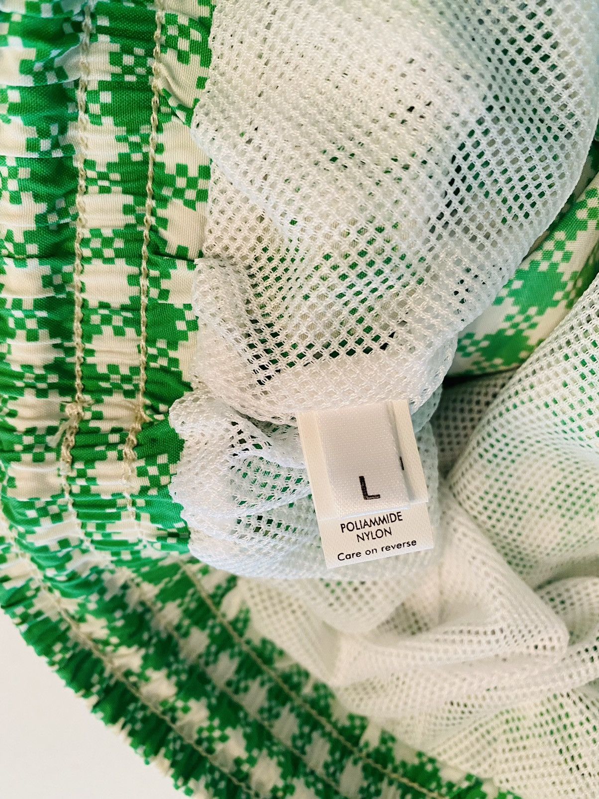 Kiton Kiton 🇮🇹 Green Gingham Check Logo Resort Swim Shorts Lg NWT Size US 36 / EU 52 - 6 Thumbnail
