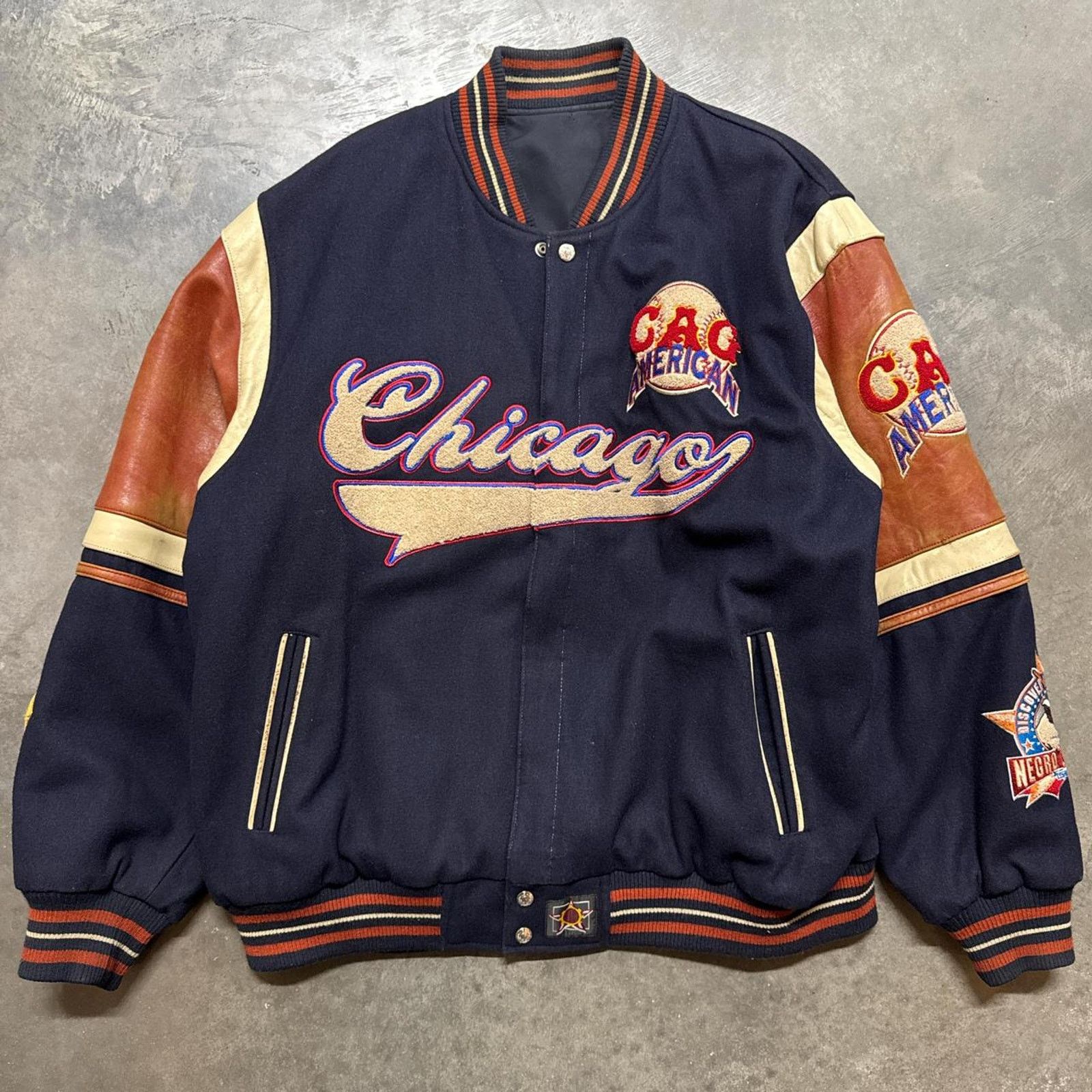 Jeff Hamilton × Vintage Vintage JH Design Negro League Chicago Giants Leather Jacket Size US XXL / EU 58 / 5 - 1 Thumbnail