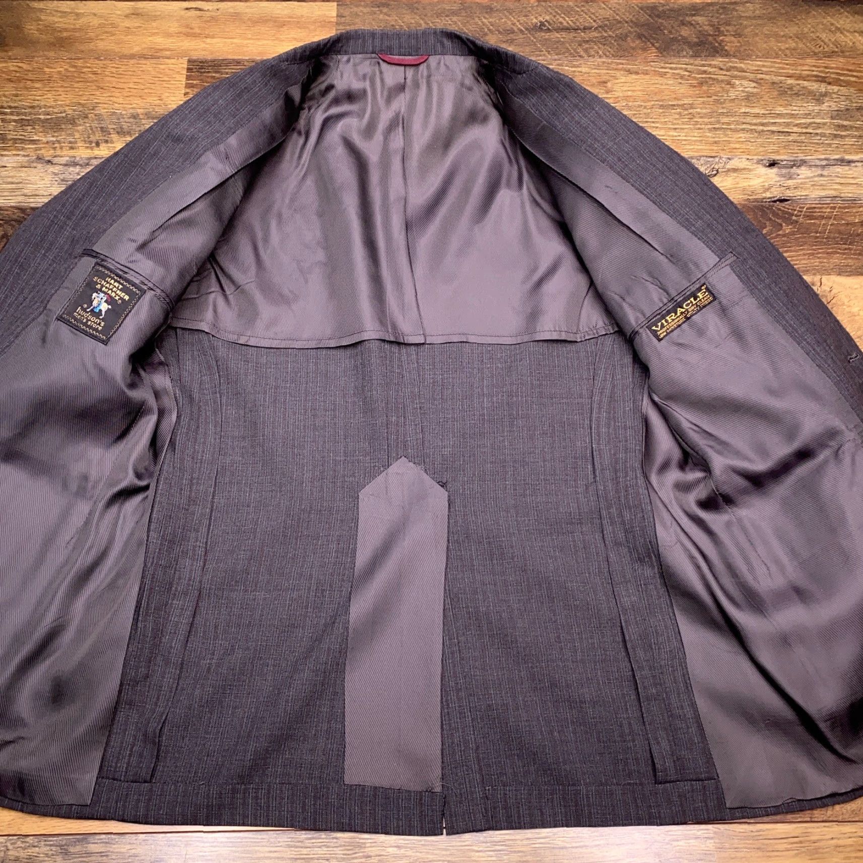 Hart Schaffner Marx Hart Schaffner Marx Suit 40R Gray Striped Wool 2 Piece USA 2 Piece Mens Jacket Pants 40 Waist 35 Inseam Regular Modern Classic Vintage N/A Size 40R - 4 Thumbnail