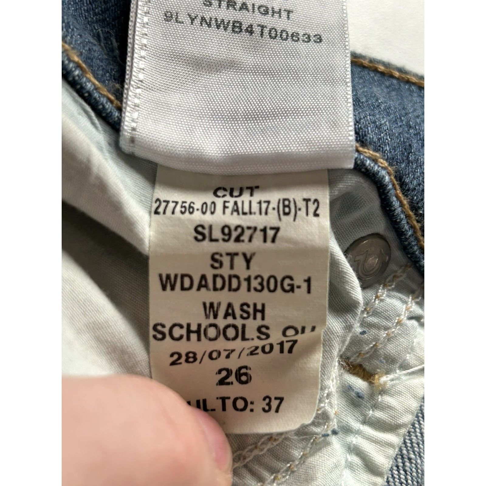 True Religion Womens True Religion Jeans Straight Mid Rise Distressed Blue Size 26 Size 26" / US 2 / IT 38 - 8 Thumbnail