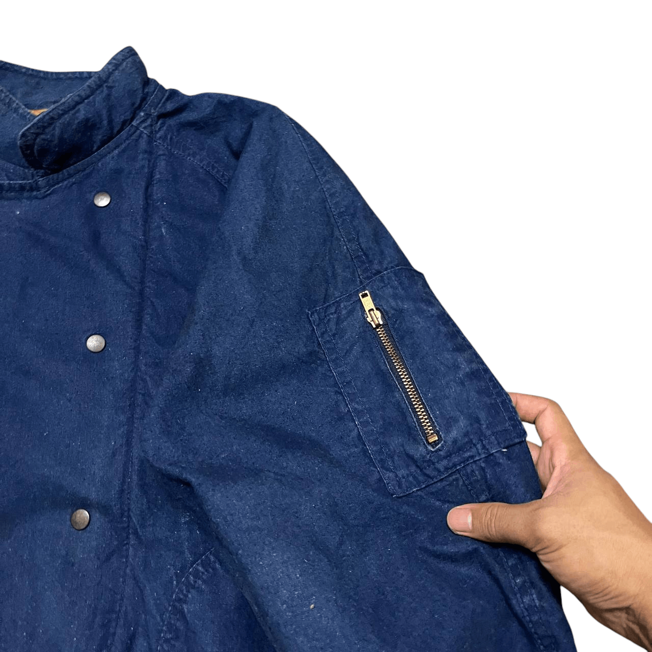 Issey Miyake Vintage Issey Miyake Inspired Indigo Bomber Jacket Size US M / EU 48-50 / 2 - 5 Thumbnail