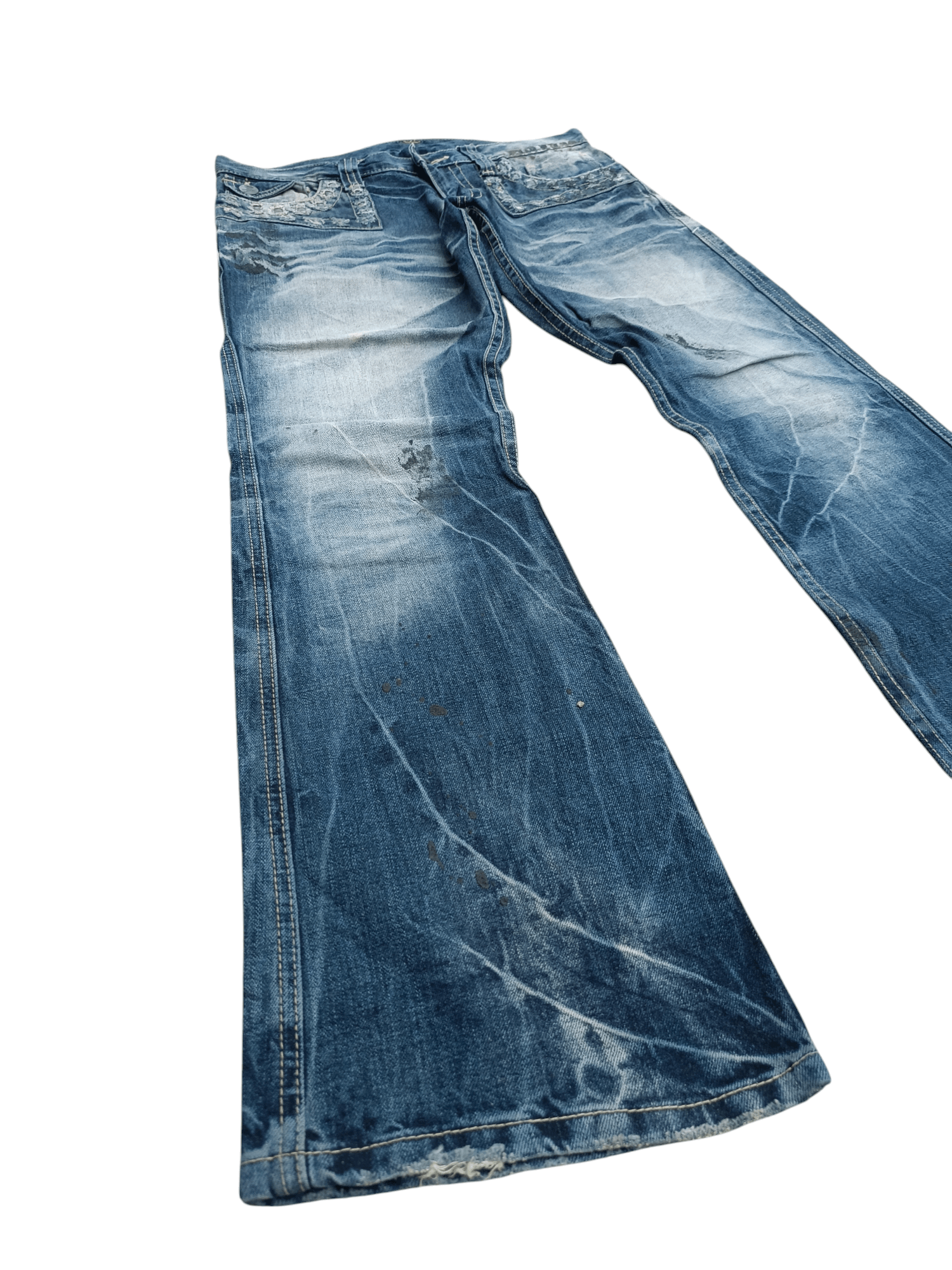 Japanese Brand × Seditionaries × Vintage FLARED💥ARMY OF NO WHISKERS STUD SEDITIONARIES DENIM Size US 32 / EU 48 - 1 Thumbnail