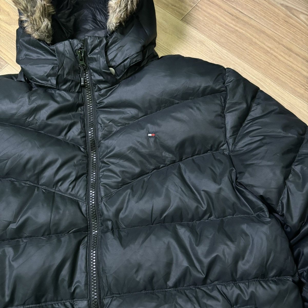 14th Addiction × If Six Was Nine × Le Grande Bleu (L.G.B.) Vintage Tommy Hilfiger fur Jacket down puffer LGB style Size US L / EU 52-54 / 3 - 11 Thumbnail