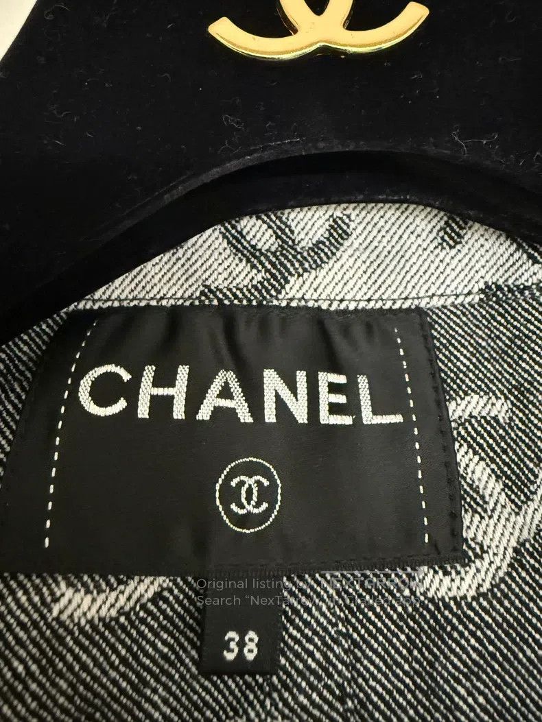 Chanel Chanel 22s gray denim fabric logo jacket Size XS / US 0-2 / IT 36-38 - 4 Thumbnail