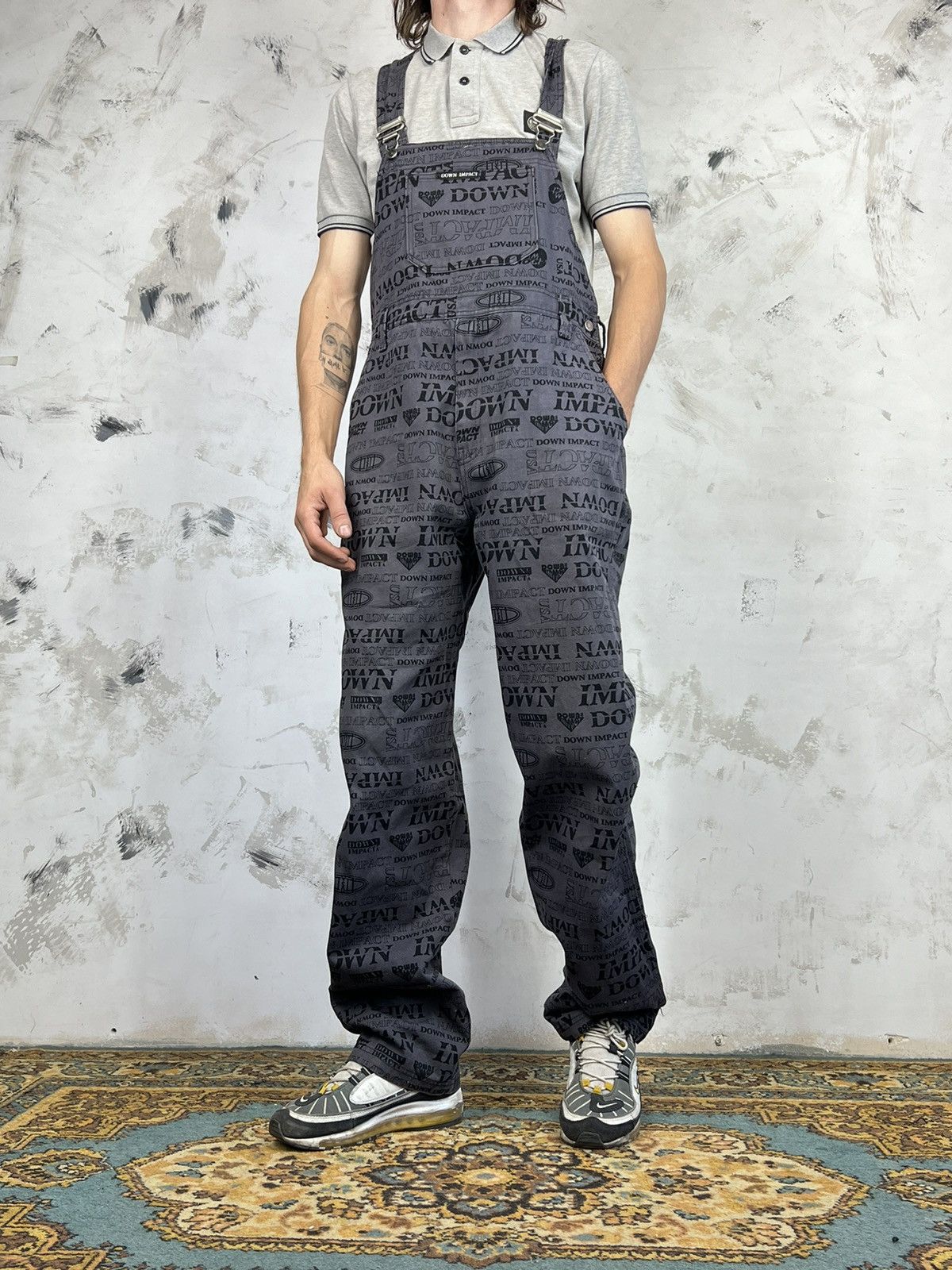 Vintage Vintage Down Impact All-Over Print Denim Overalls 34 M - L Size US 34 / EU 50 - 1 Thumbnail