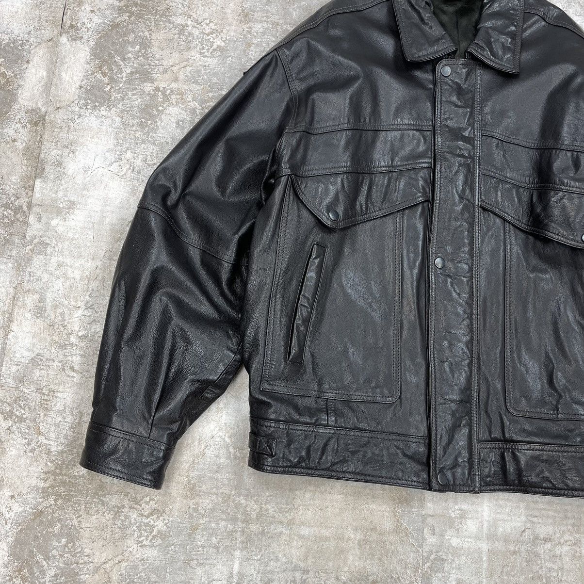 Leather VINTAGE 90S GENUINE LEATHER JACKET BOMBER Size US M / EU 48-50 / 2 - 2 Thumbnail