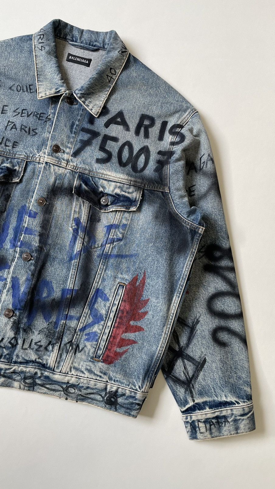 Balenciaga 2018 ‘Grafitti’ Denim Jacket Size US M / EU 48-50 / 2 - 13 Thumbnail