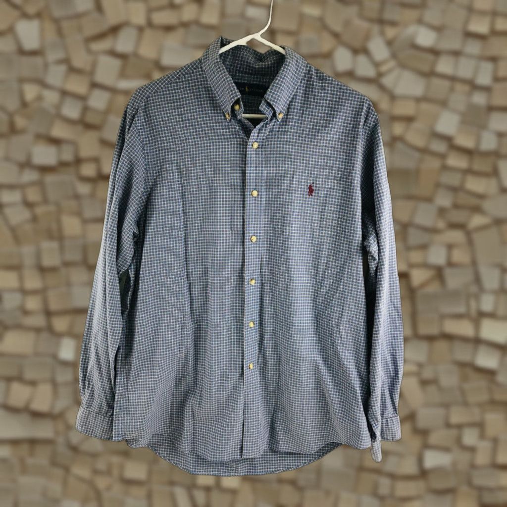 Ralph Lauren Ralph Lauren Shirt Men's Button Down Long Sleeve Check Plaid Logo Cotton Sz L Size US L / EU 52-54 / 3 - 1 Thumbnail