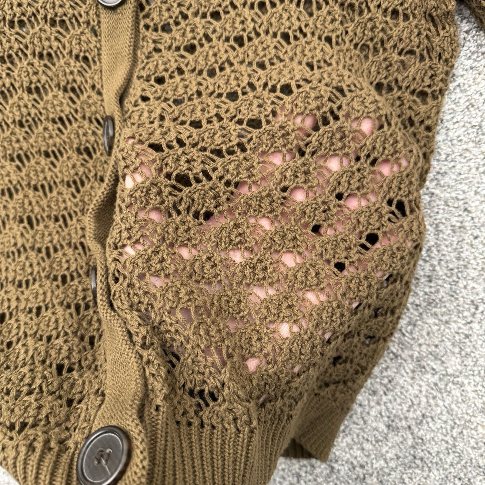Architect Cottagecore Cardigan Sweater Womens Medium Crocheted Boho Size M / US 6-8 / IT 42-44 - 6 Thumbnail