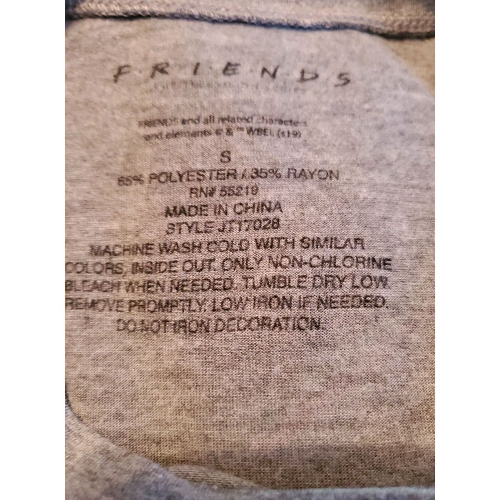 Vintage Friends Central Perk Grey Shirt Women S Size - Tagless Polyester Size S / US 4 / IT 40 - 2 Thumbnail