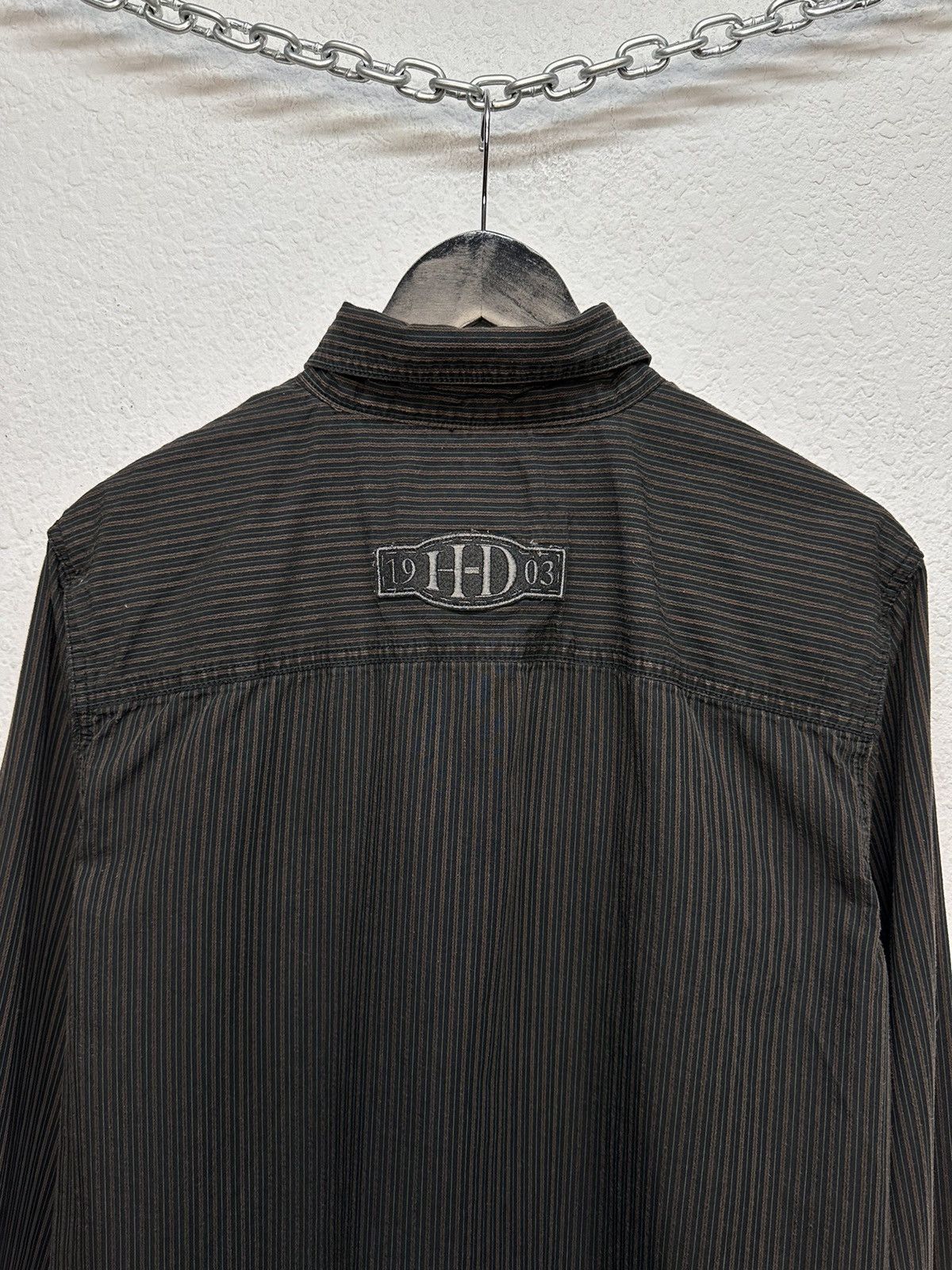 Harley Davidson Harley Davidson striped black shirt biker West Choppers Y2K Size US M / EU 48-50 / 2 - 13 Thumbnail