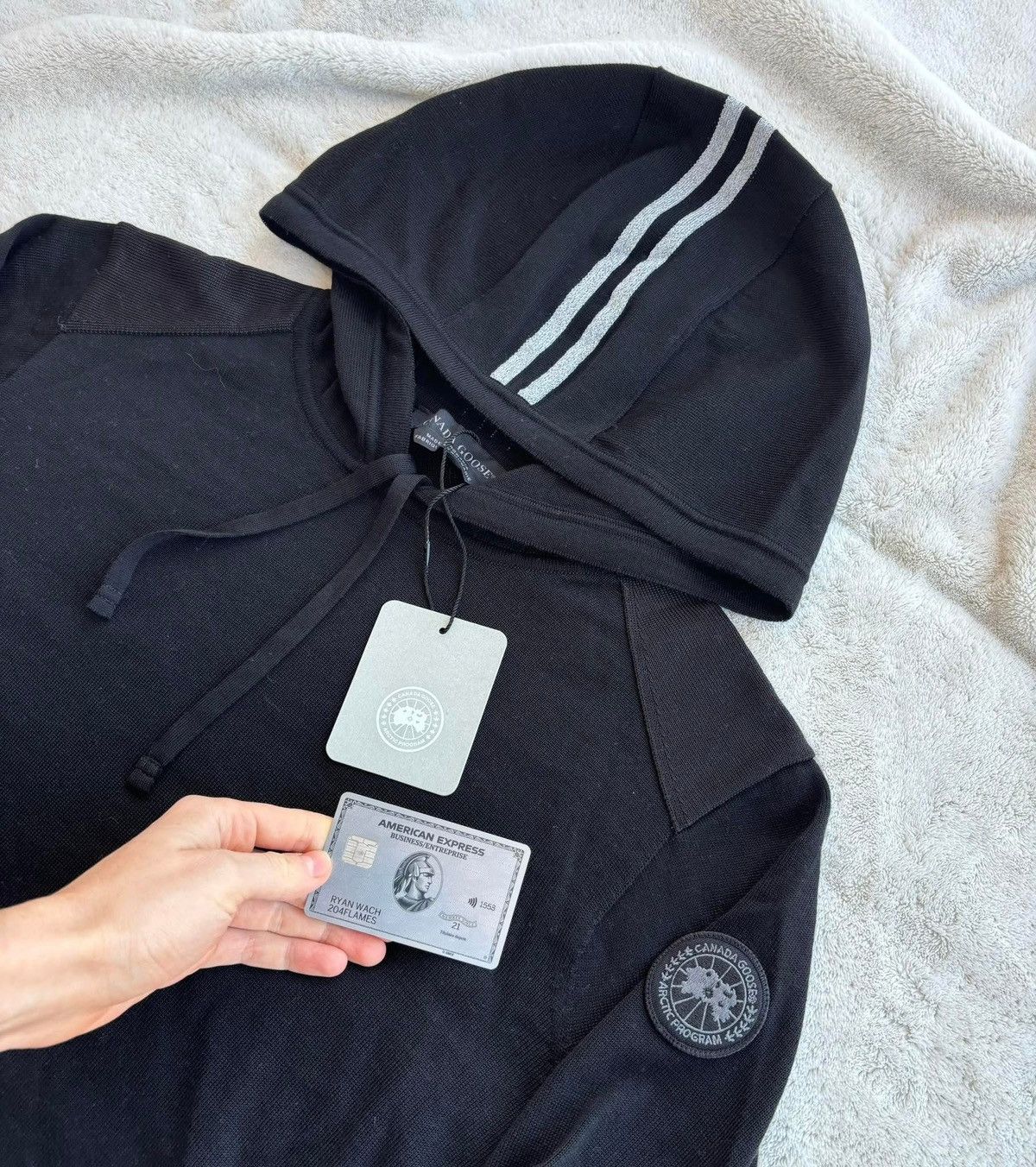 Canada Goose Canada Goose Black Amherst Knit Hoodie Size US L / EU 52-54 / 3 - 2 Thumbnail